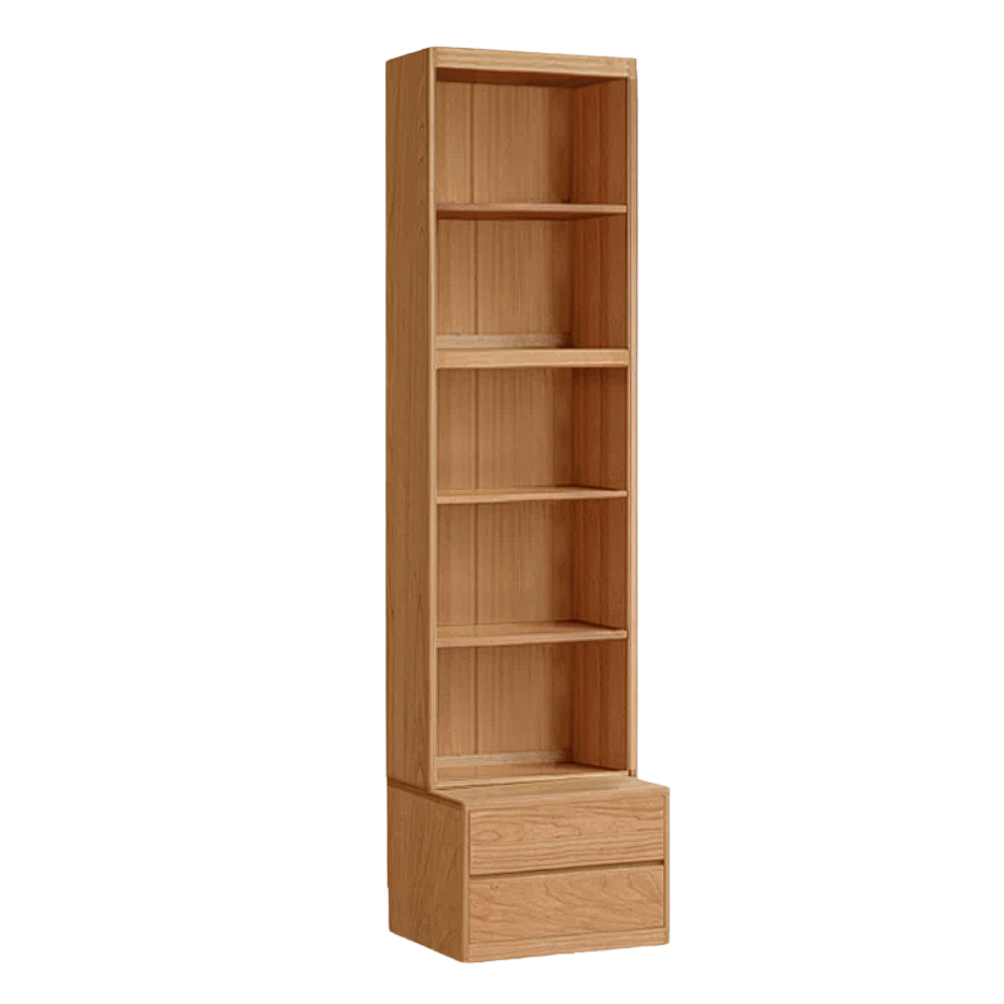 Cherry Solid Wood Bookcase Combination Glass Cabinet