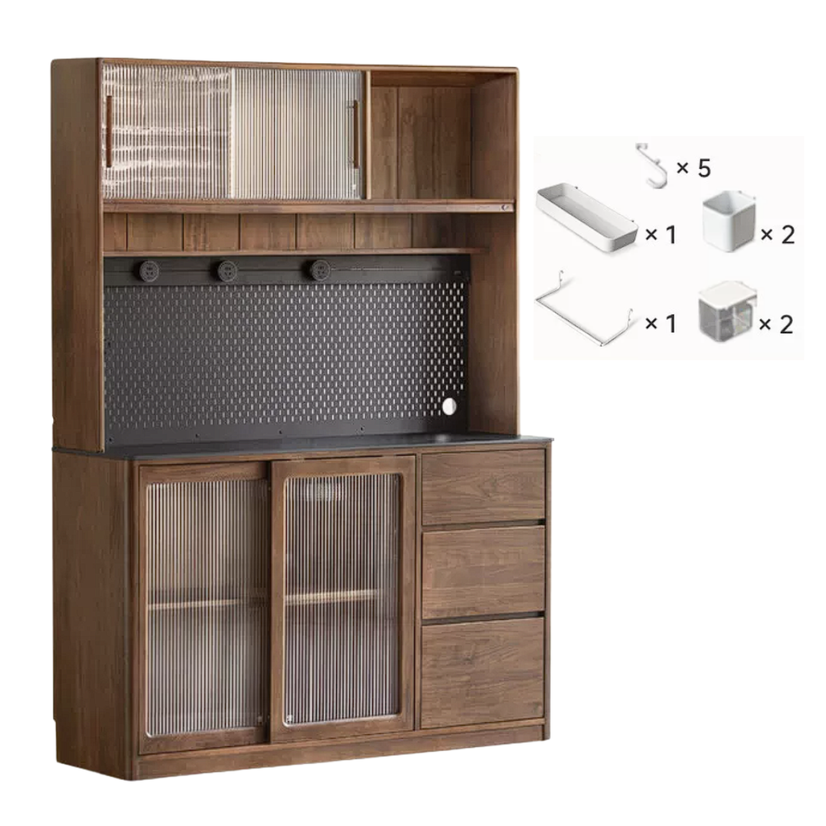 Black Walnut Solid Wood Sideboard Hole Storage