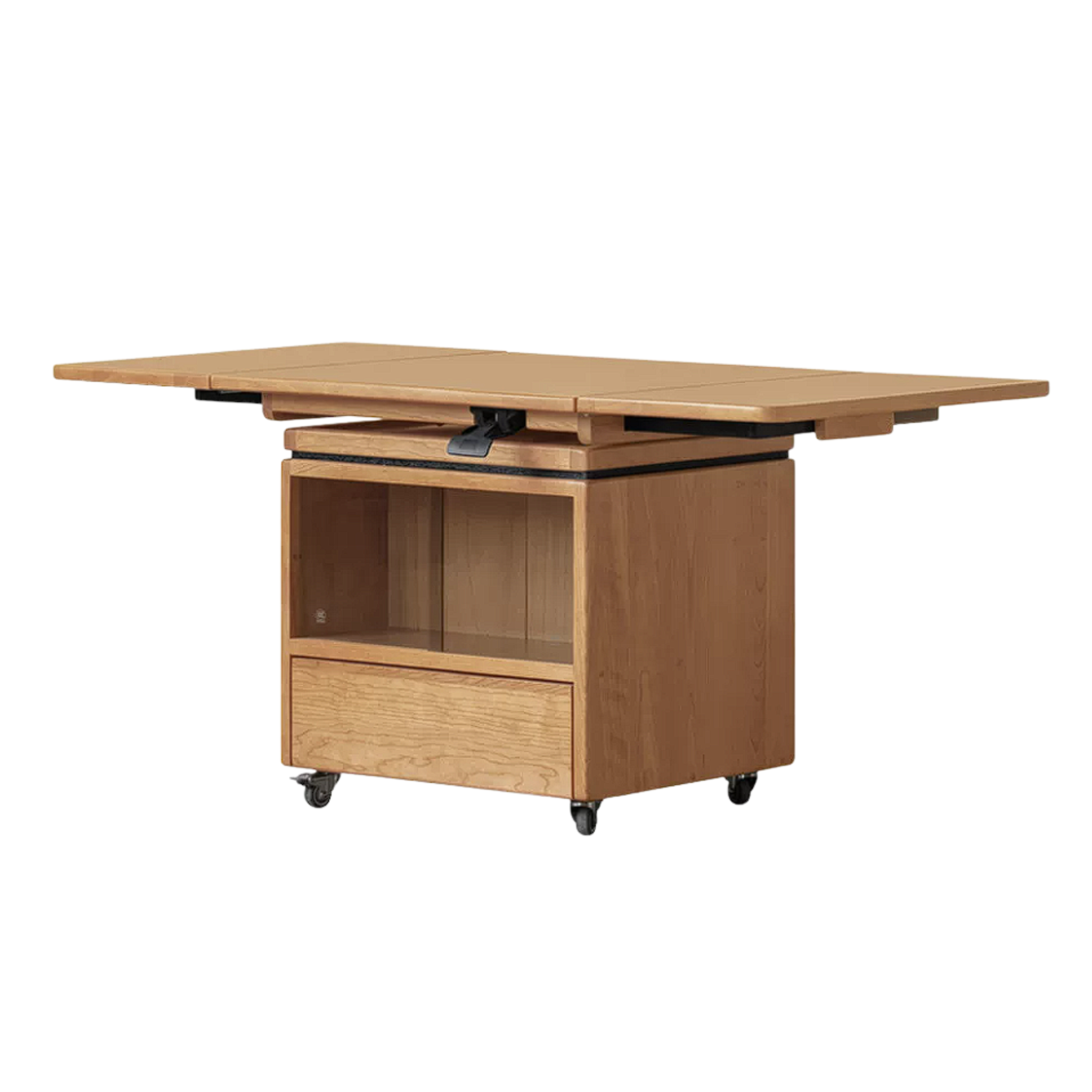 Cherry Solid Wood Folding Coffee Table with Lift-Top Dual Function Design