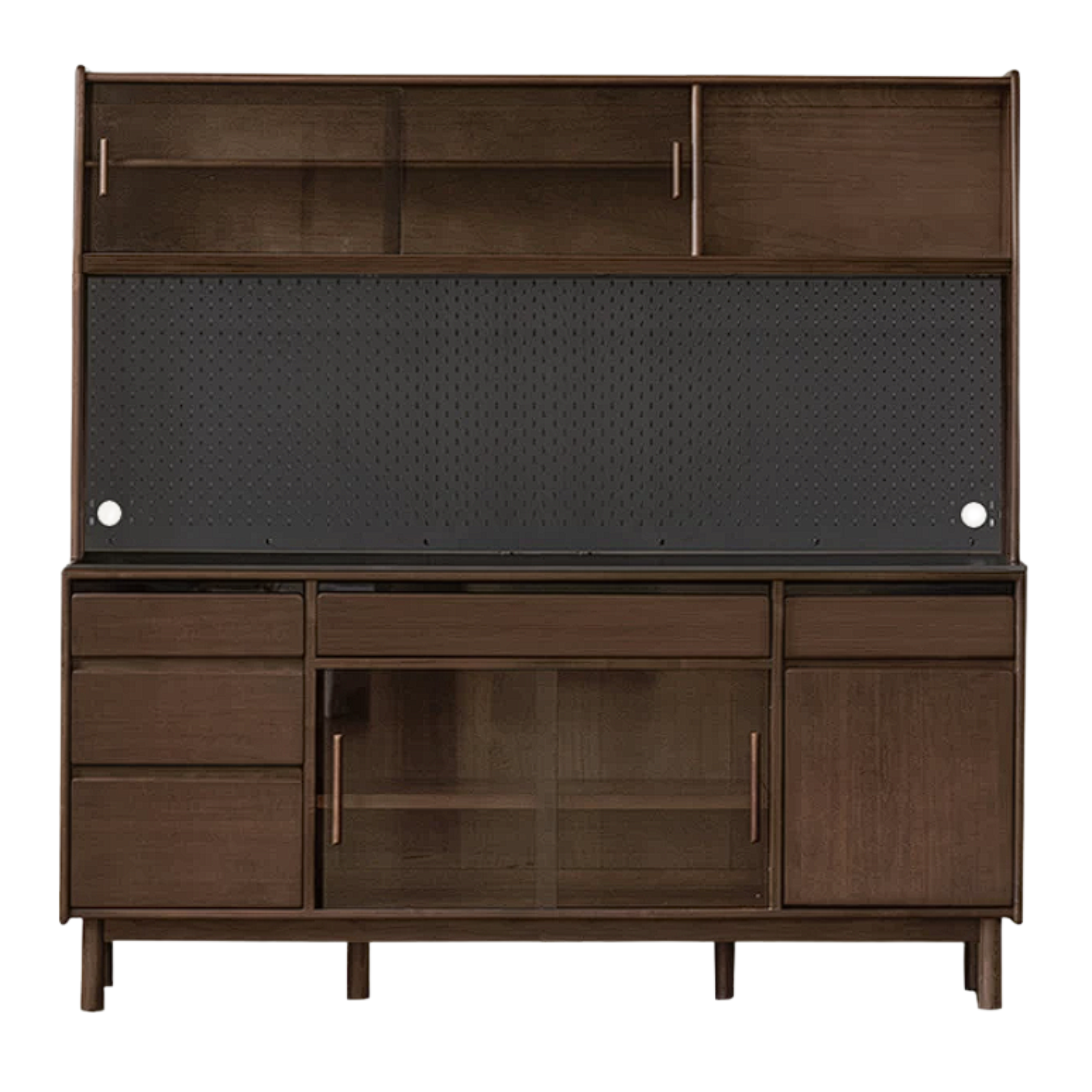 Black Walnut, Sandalwood Solid Wood Light Luxury Rock Plate Sideboard
