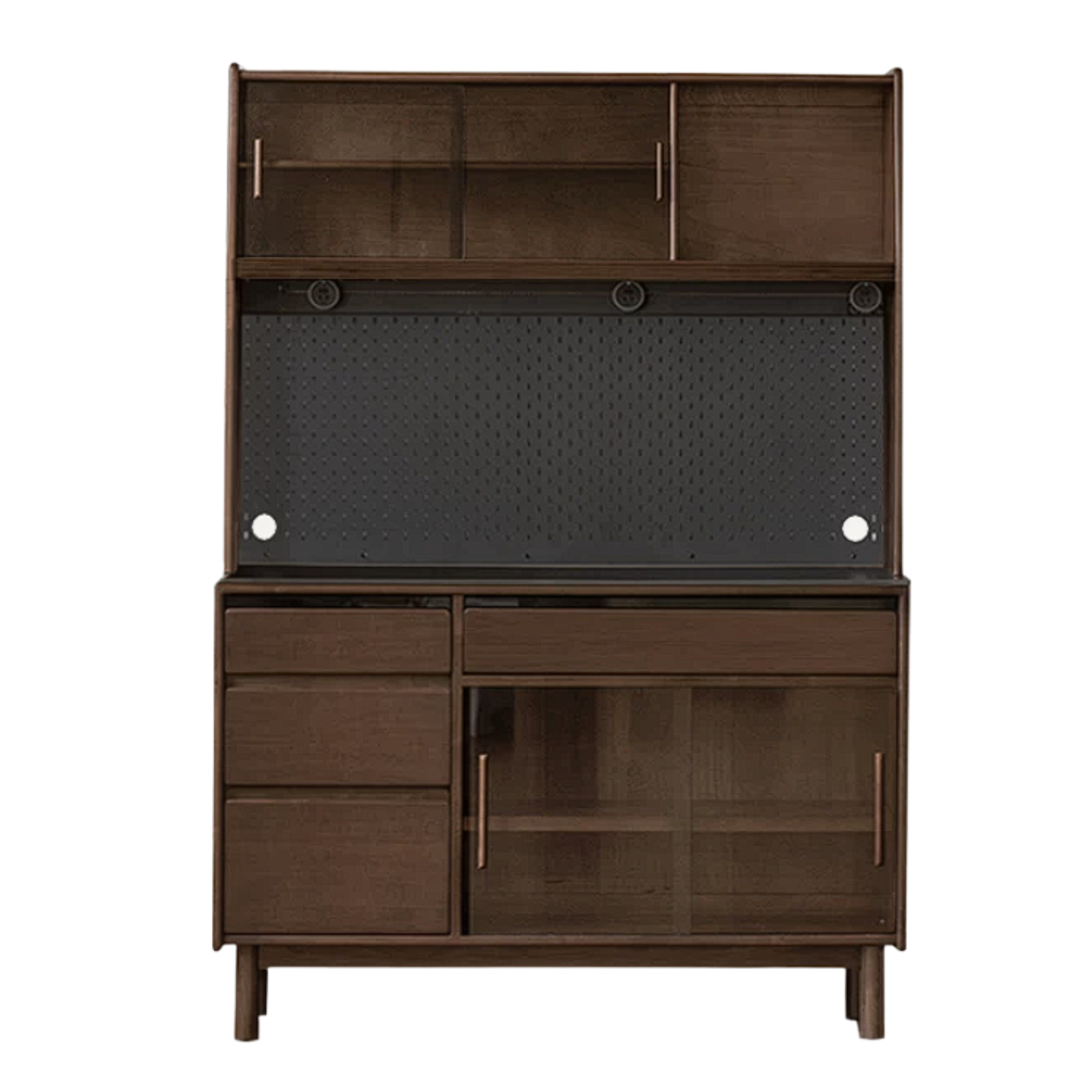Black Walnut, Sandalwood Solid Wood Light Luxury Rock Plate Sideboard