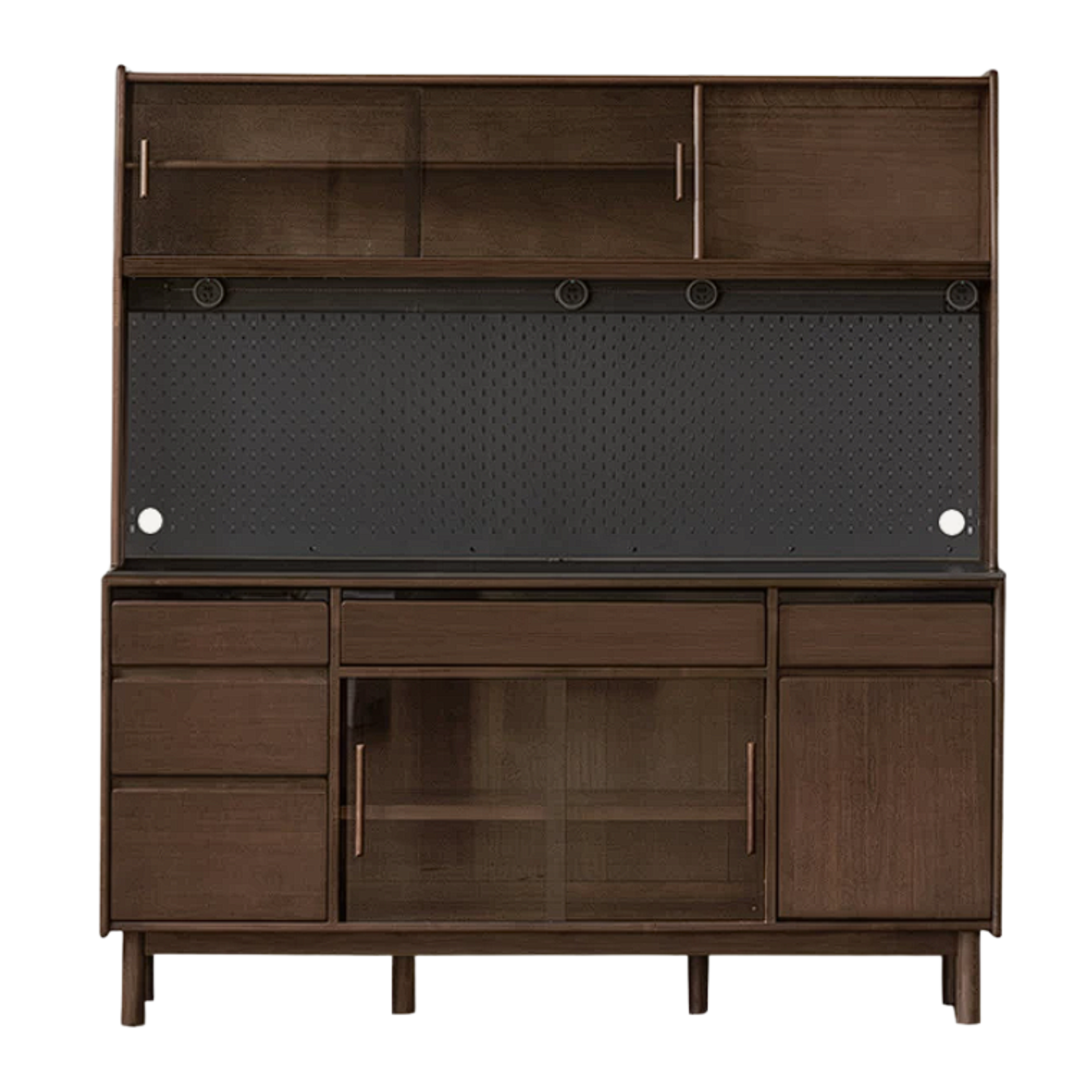 Black Walnut, Sandalwood Solid Wood Light Luxury Rock Plate Sideboard