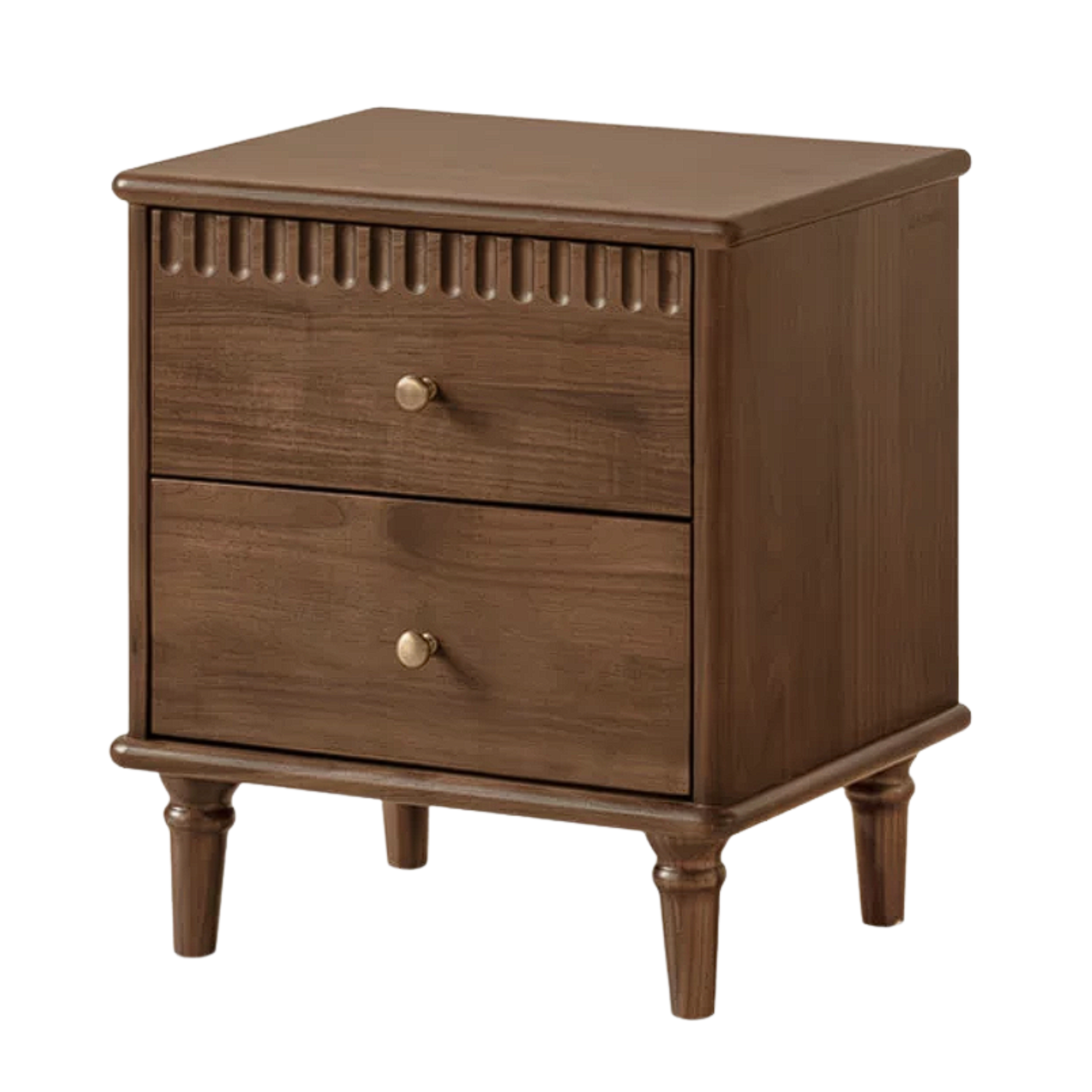 Black Walnut Solid Wood French Retro Nightstand