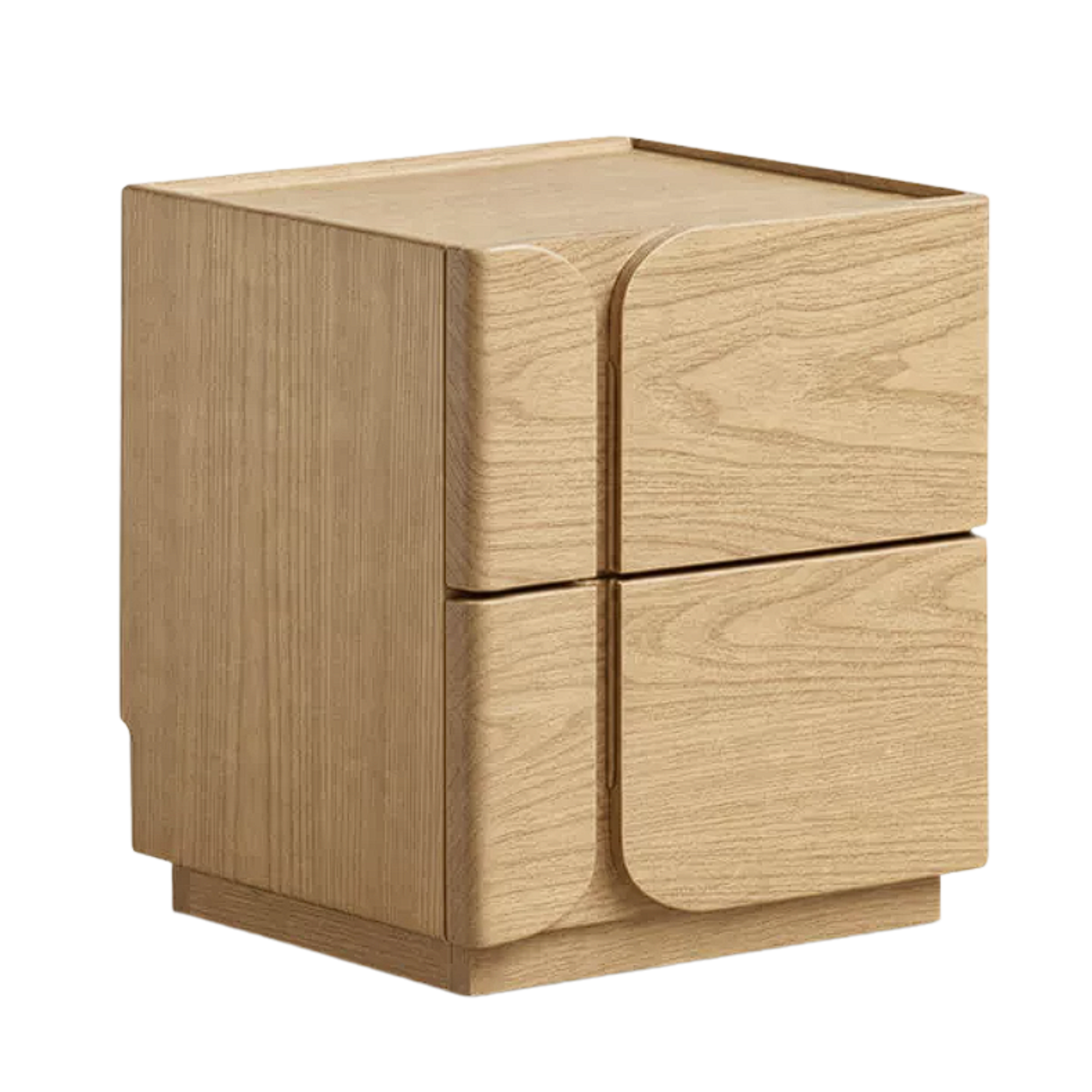 Black Walnut, Ash Solid Wood Nightstand with Light Luxury Storage Cabinet