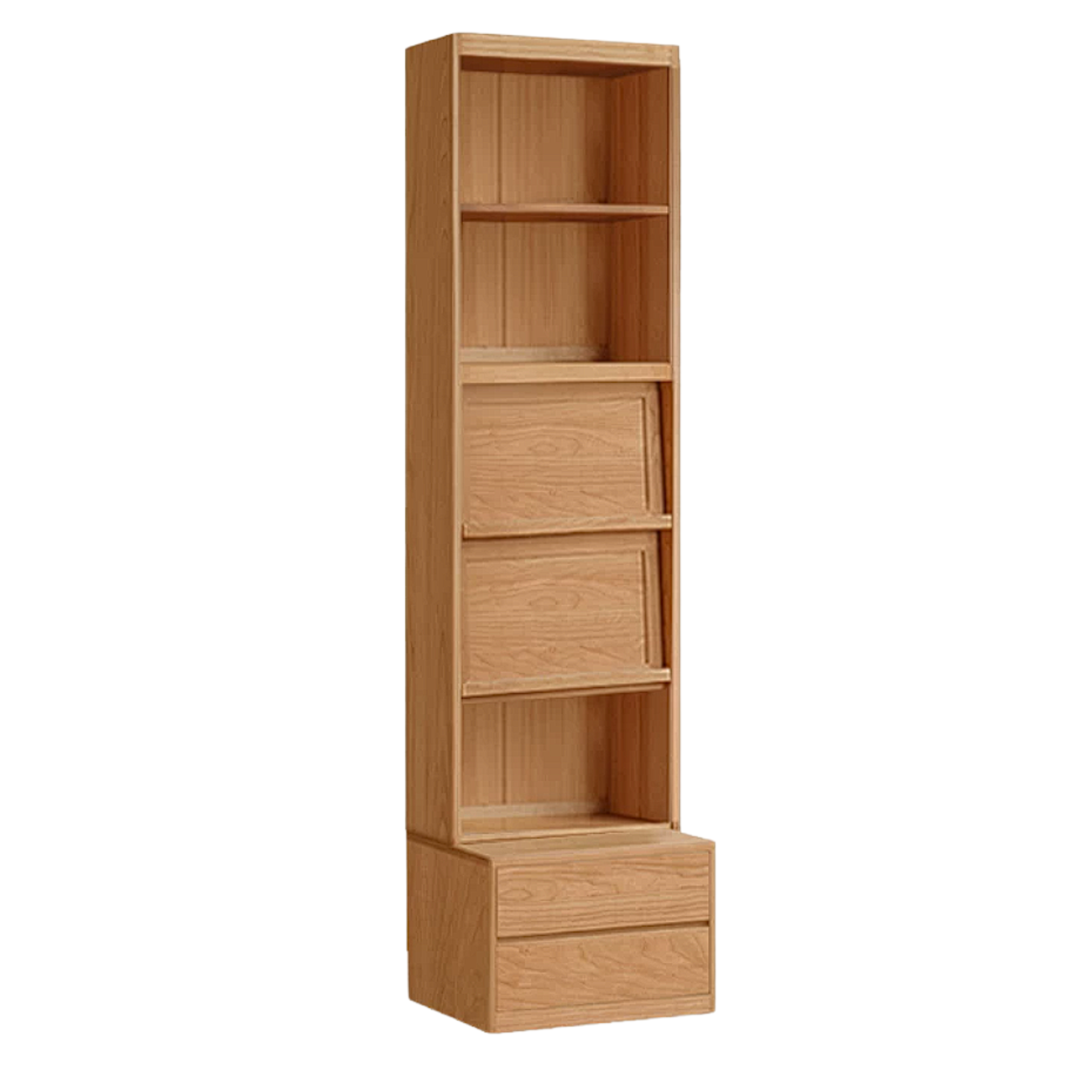 Cherry Solid Wood Bookcase Combination Glass Cabinet