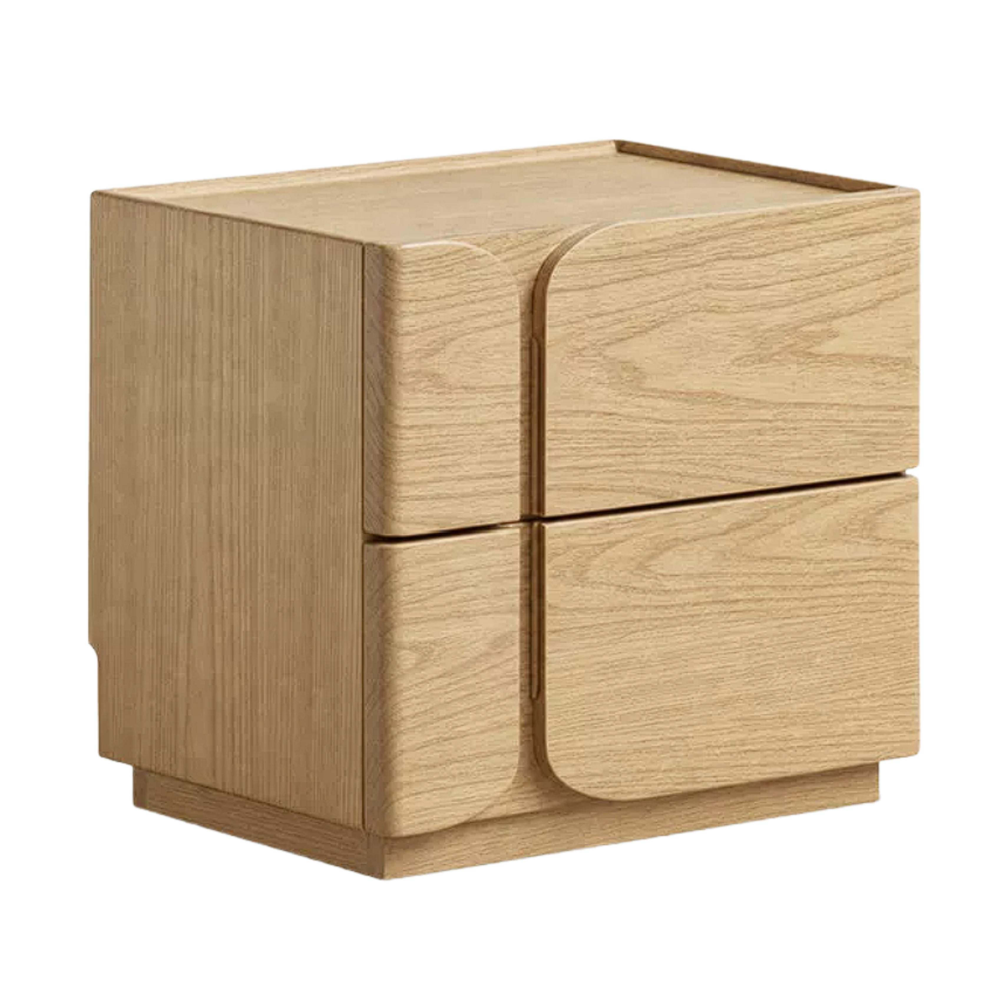 Black Walnut, Ash Solid Wood Nightstand with Light Luxury Storage Cabinet