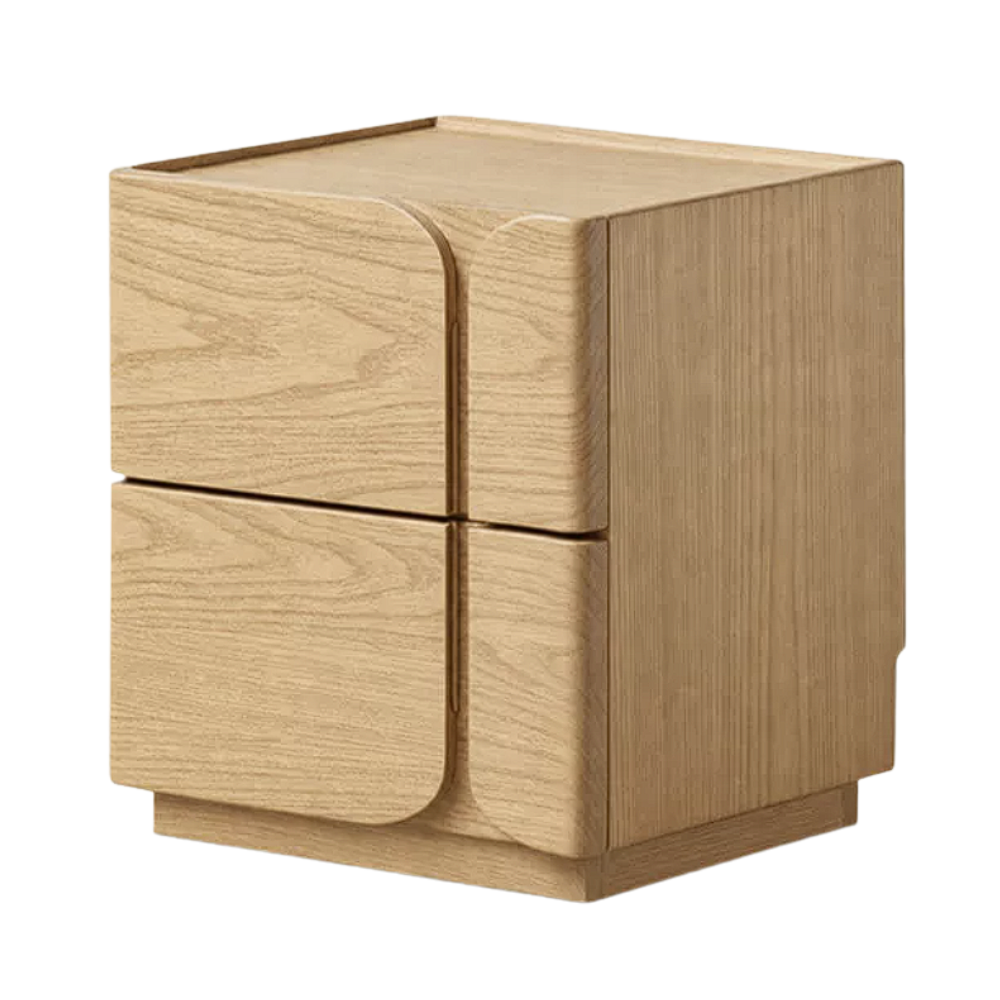 Black Walnut, Ash Solid Wood Nightstand with Light Luxury Storage Cabinet