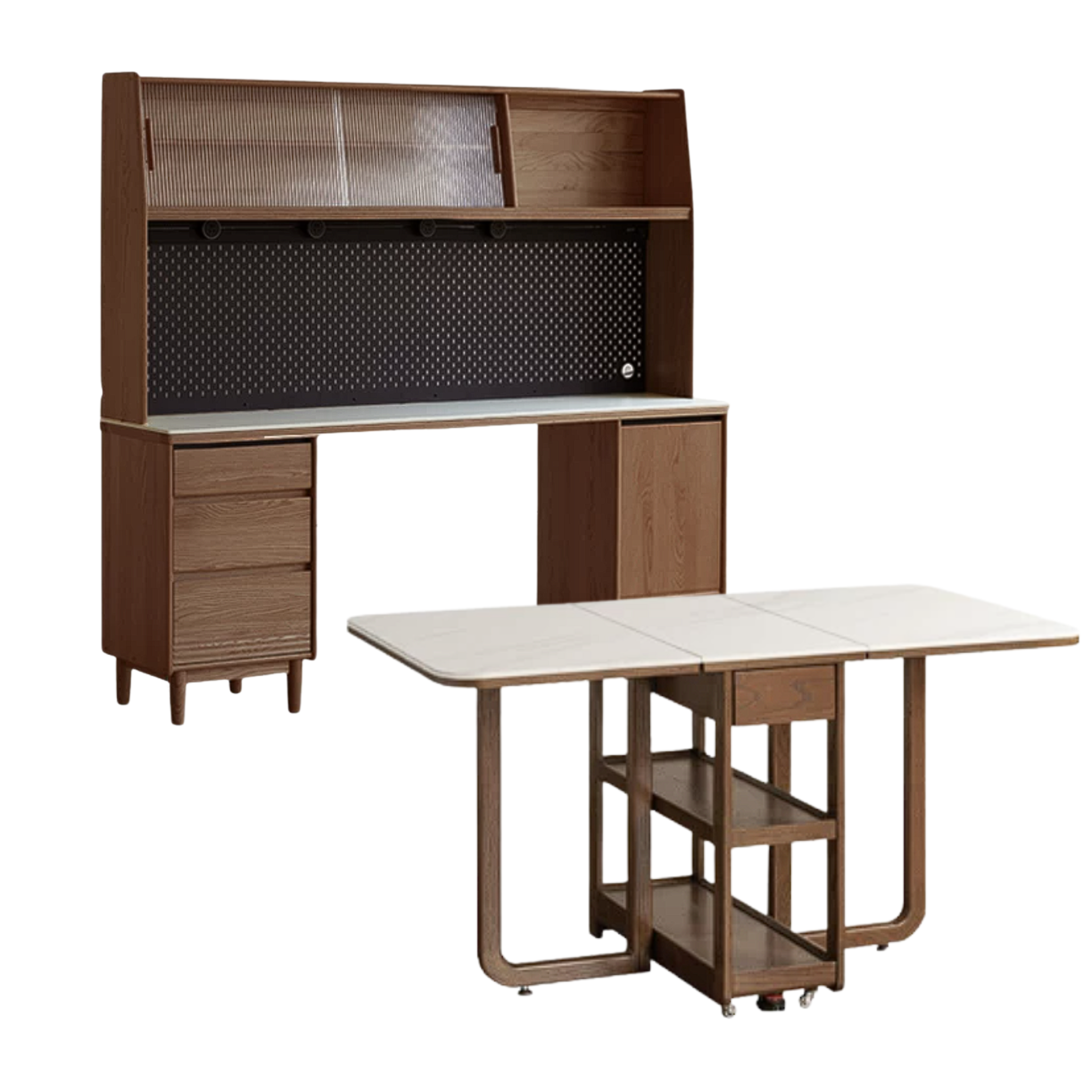Oak, Ash Solid Wood Modern Rock Board Sideboard