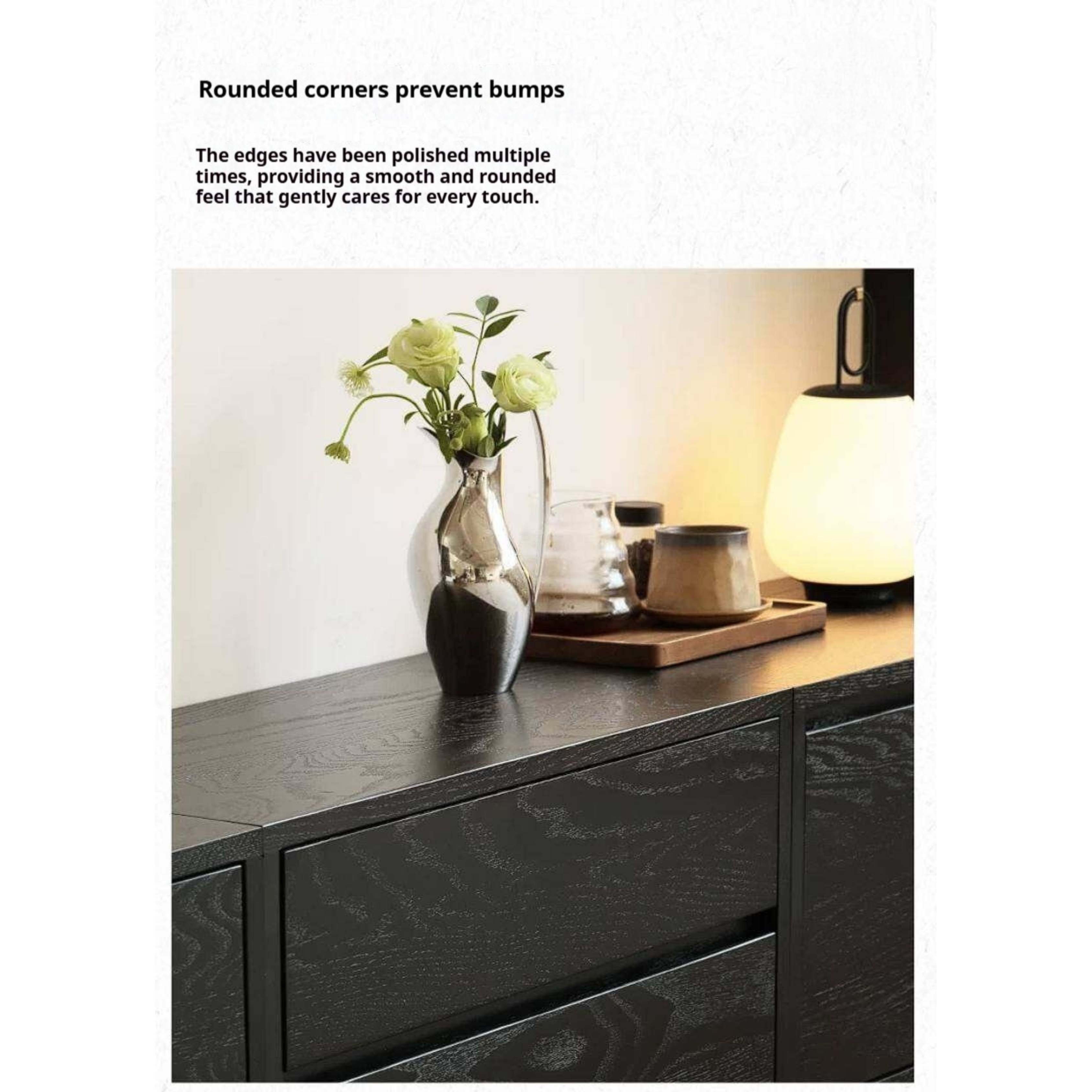 Oak Solid Wood TV Cabinet Modular with Modern Minimalist Storage