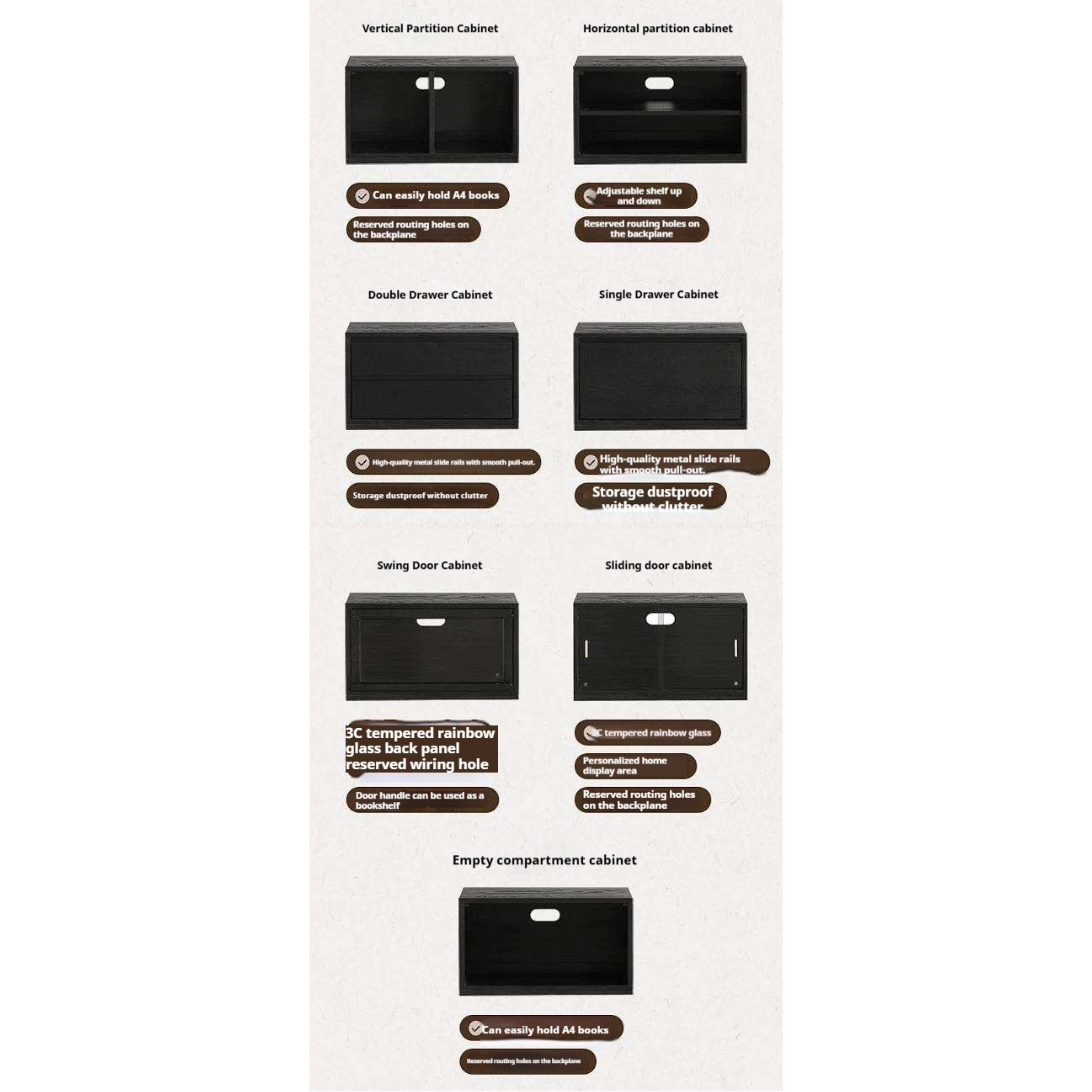 Oak Solid Wood TV Cabinet Modular with Modern Minimalist Storage