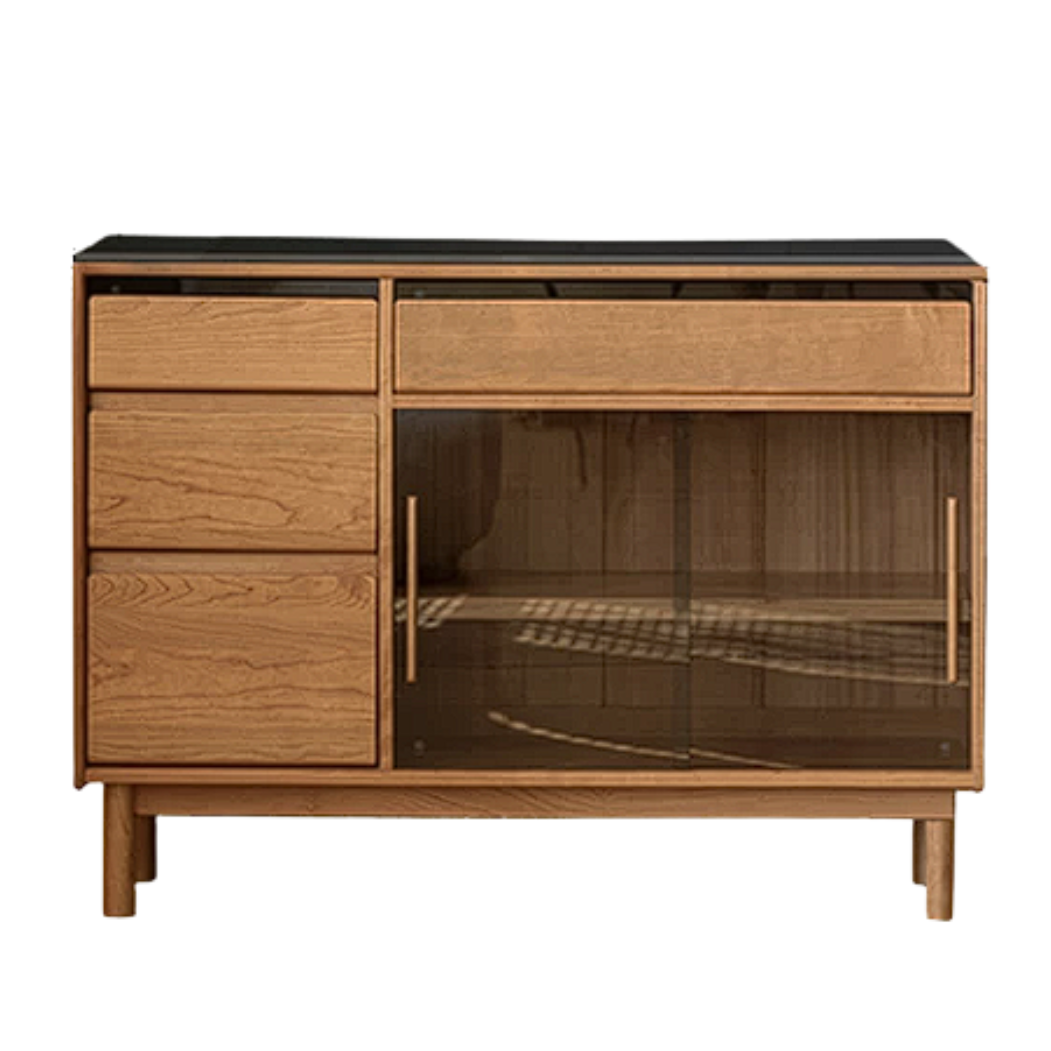 Cherry Solid Wood Rock Plate Storage Sideboard