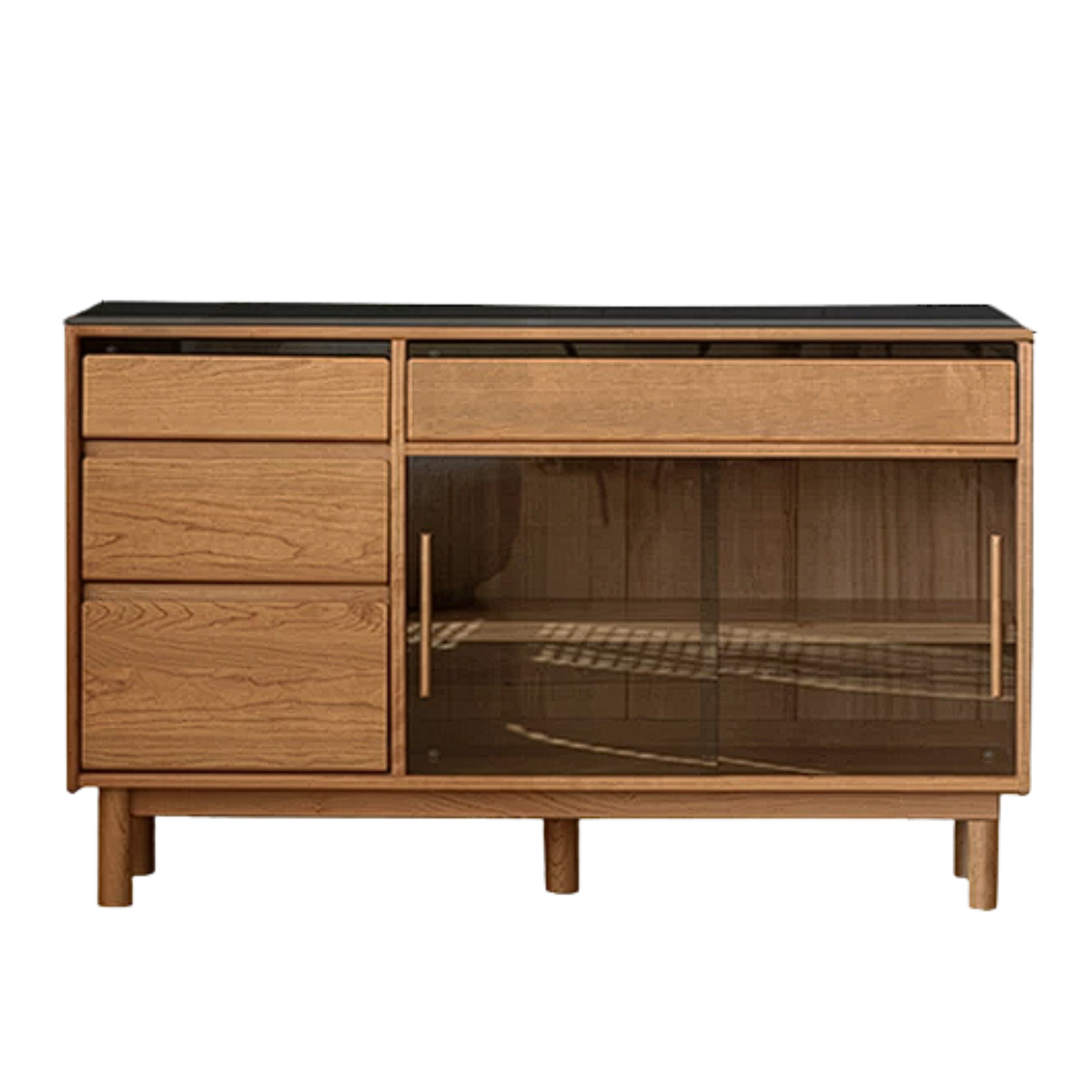 Cherry Solid Wood Rock Plate Storage Sideboard