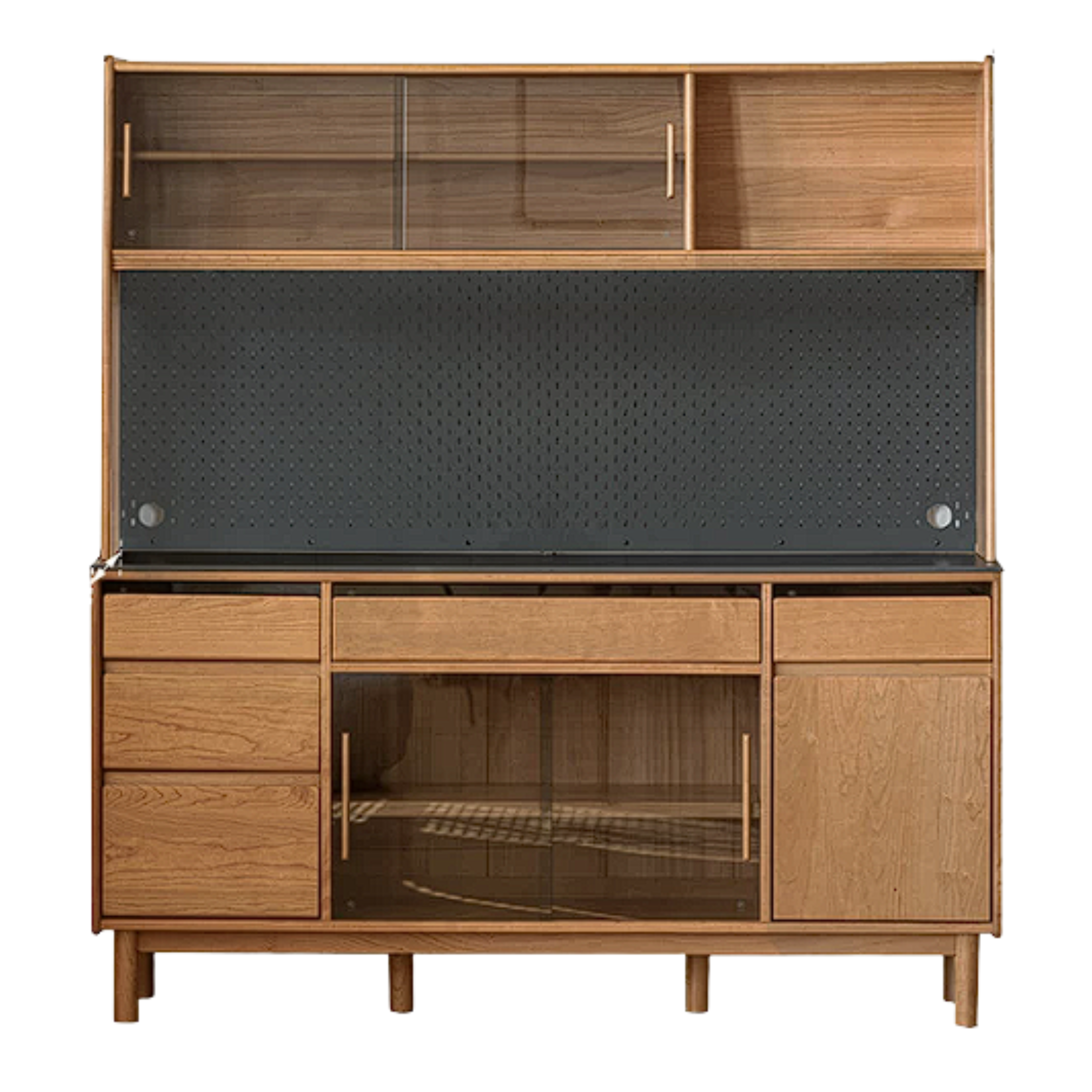 Cherry Solid Wood Rock Plate Storage Sideboard