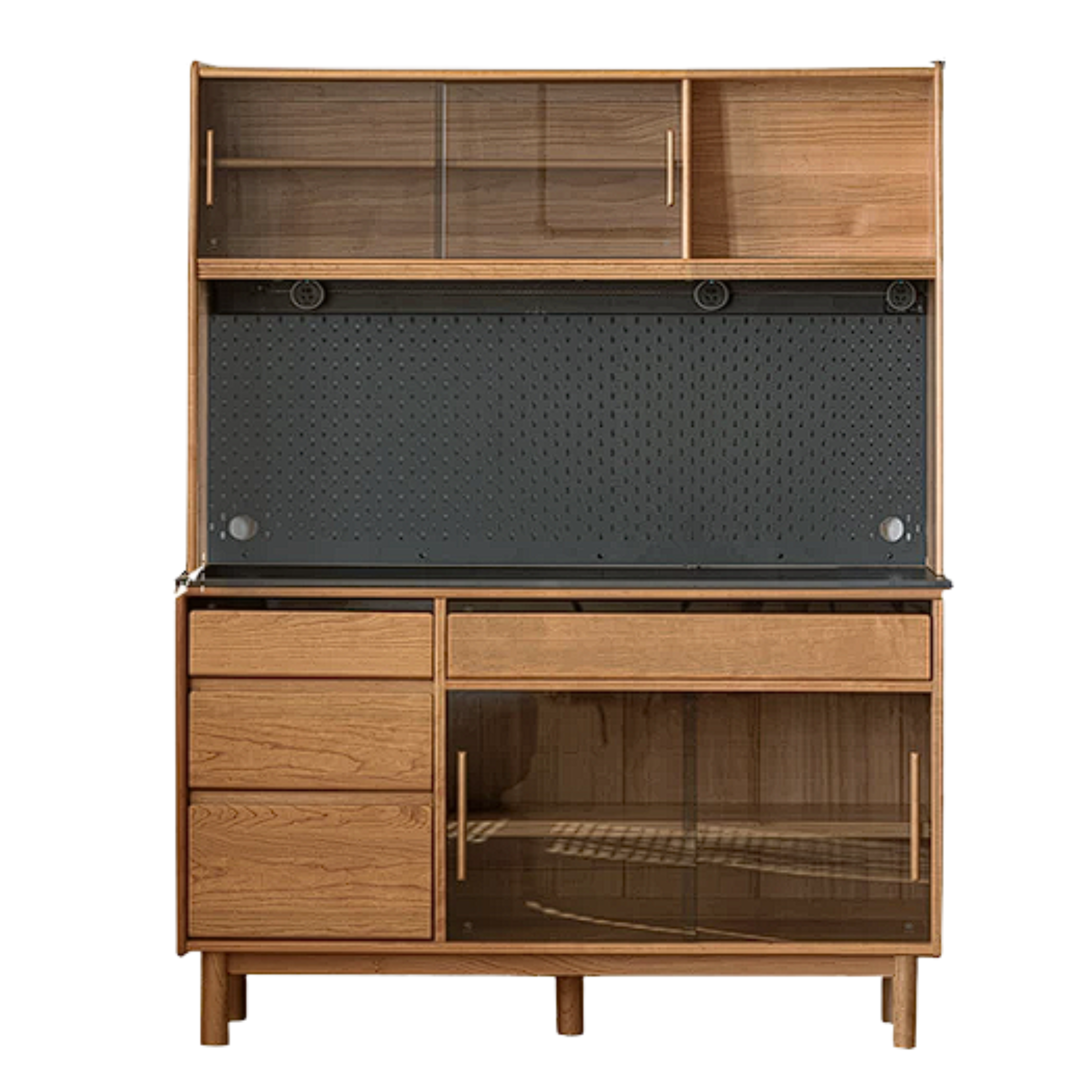 Cherry Solid Wood Rock Plate Storage Sideboard