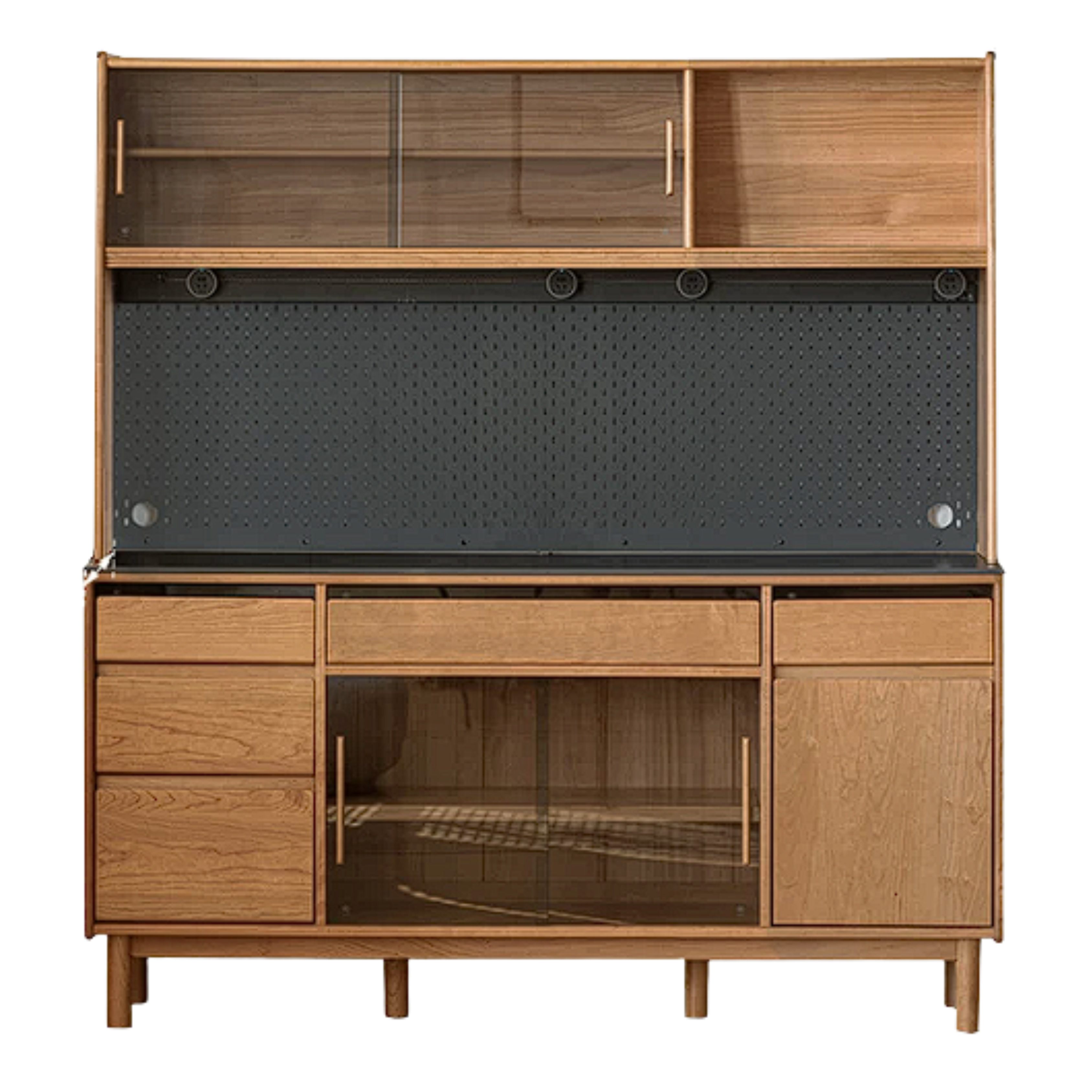 Cherry Solid Wood Rock Plate Storage Sideboard