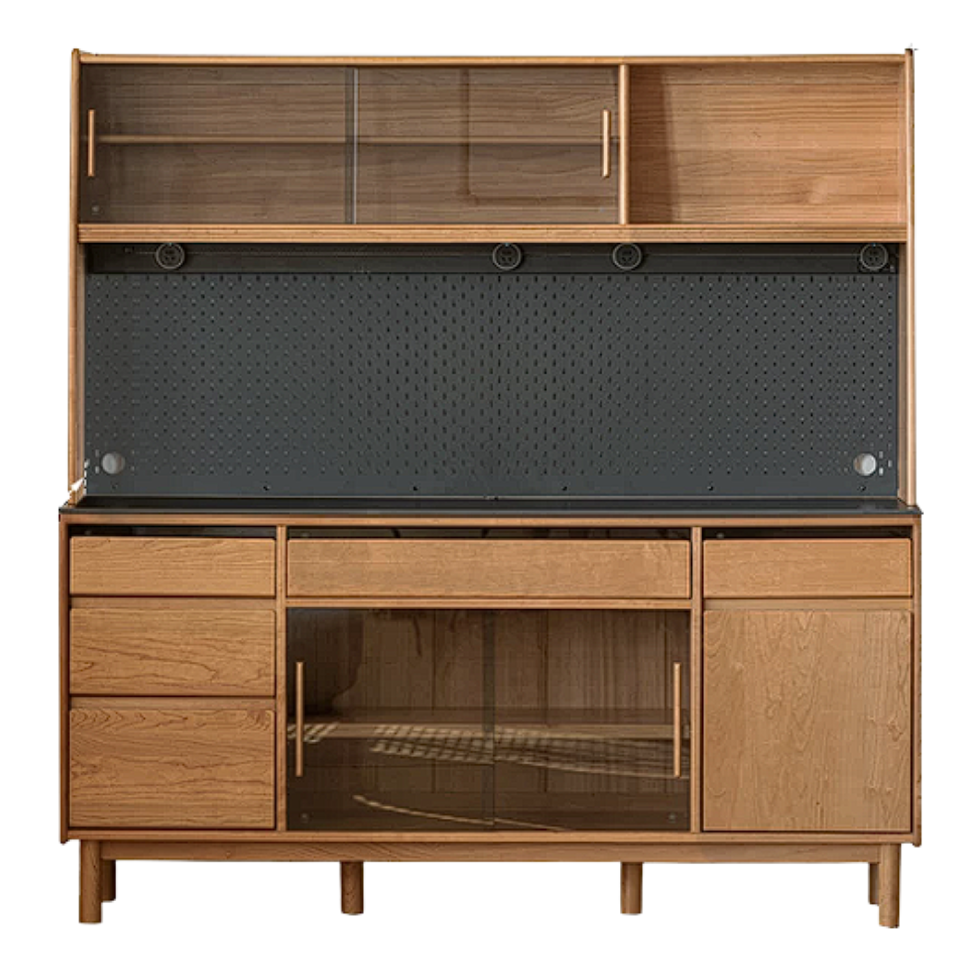 Cherry Solid Wood Rock Plate Storage Sideboard
