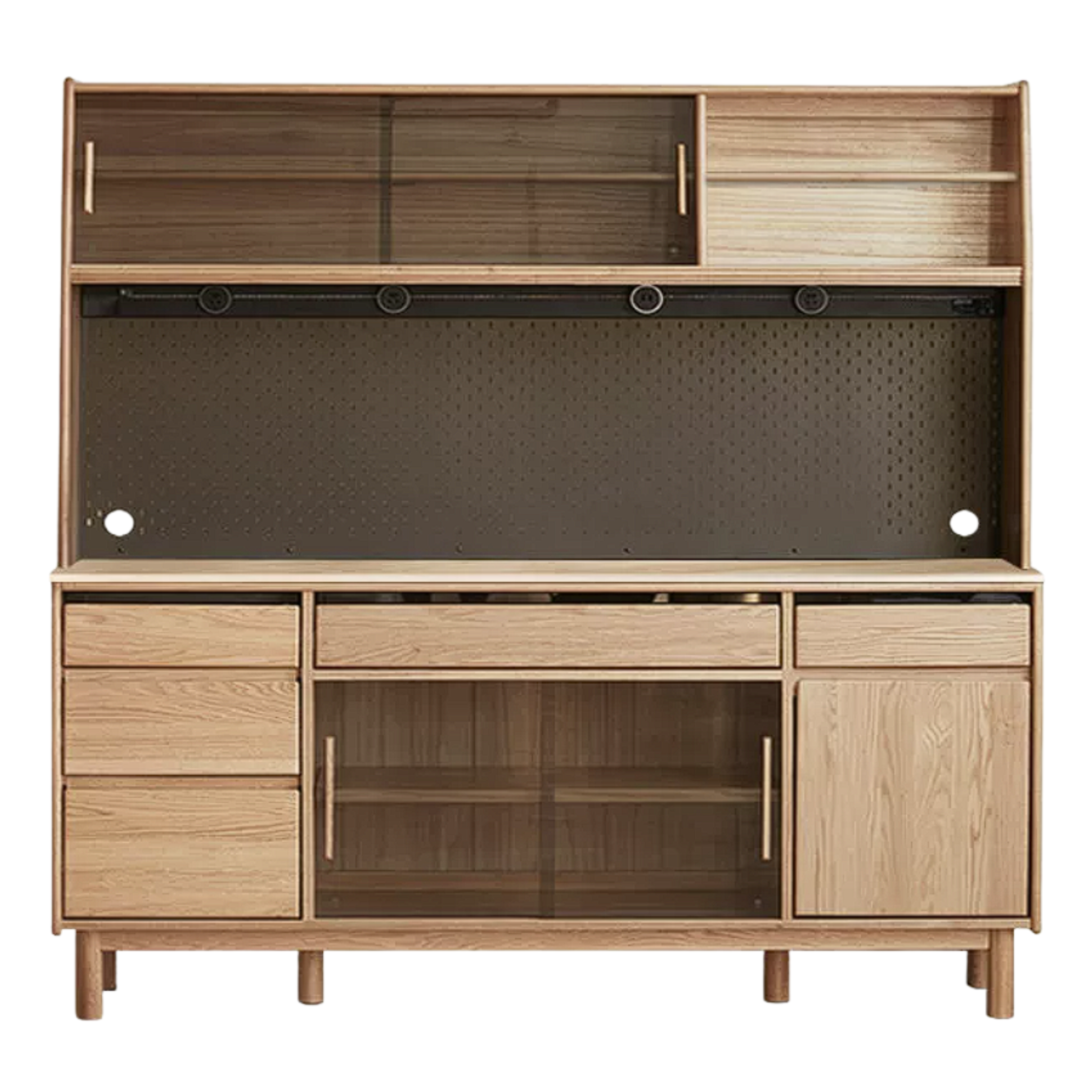 Oak, Ash Solid Wood Modern Rock Board Sideboard