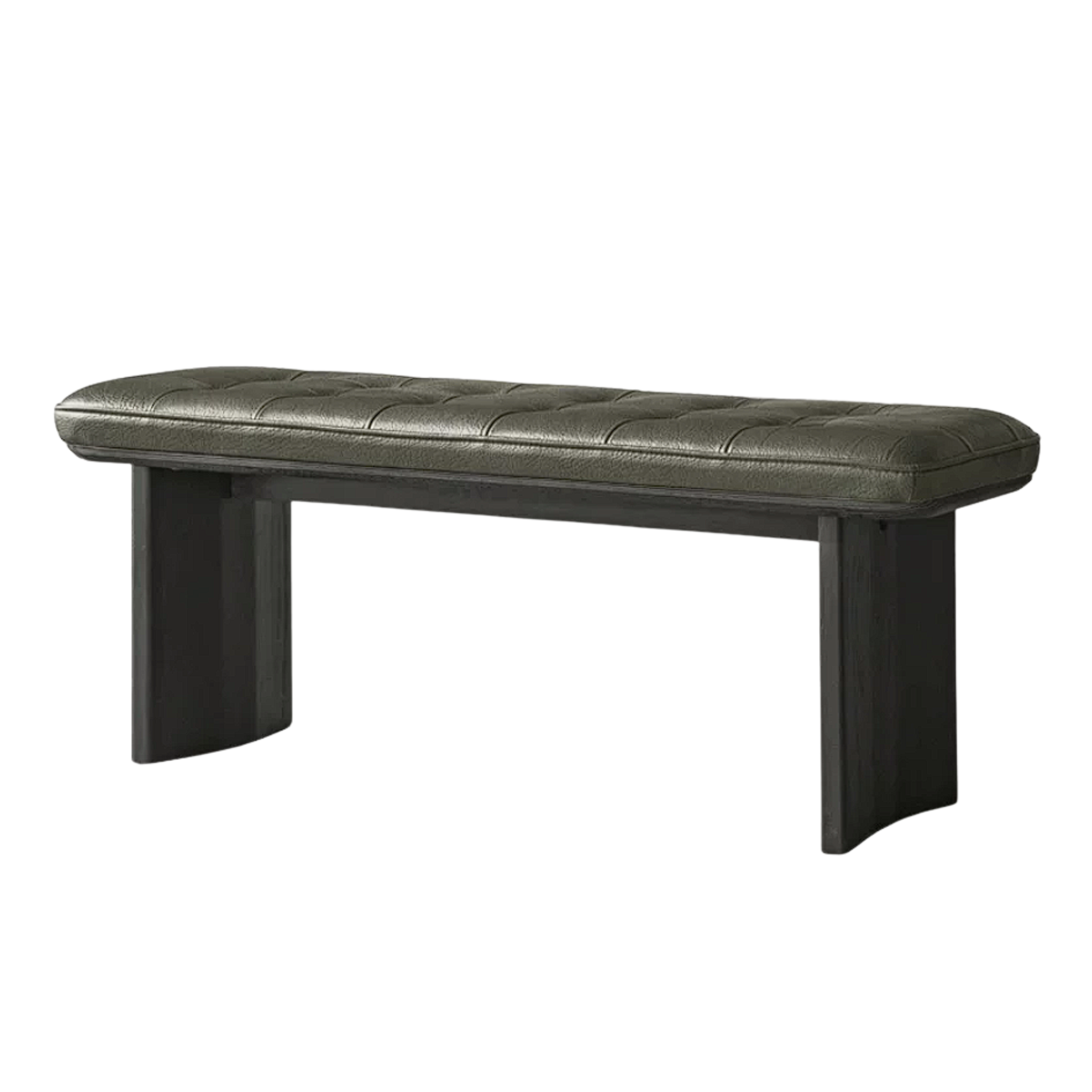 Black Walnut, Ash, Oak Solid Wood Luxury First-Layer Yellow Cowhide Seat Bench