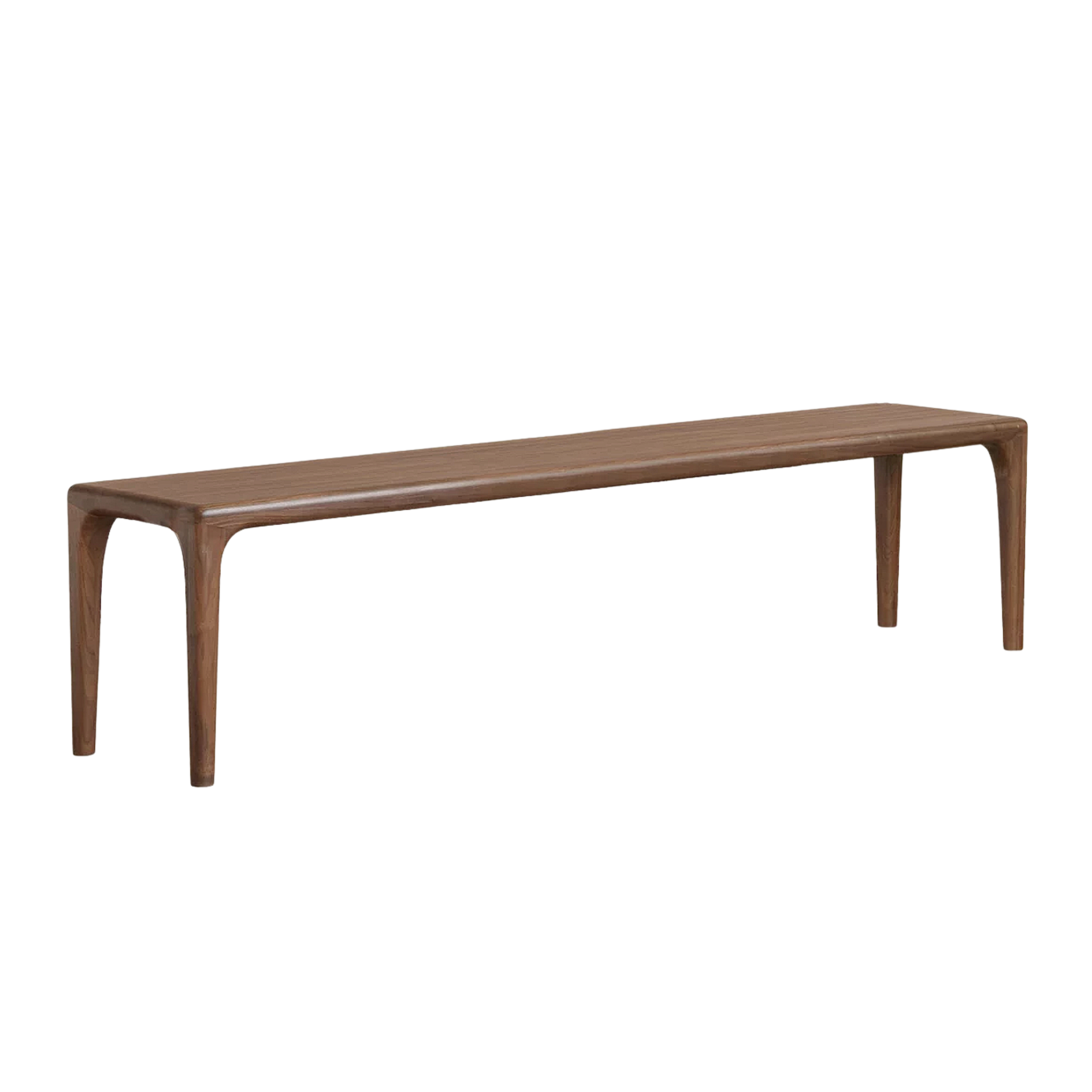 Black Walnut, Ash, Golden Pearwood Solid Wood Dining Bench with Rounded Tapered Legs