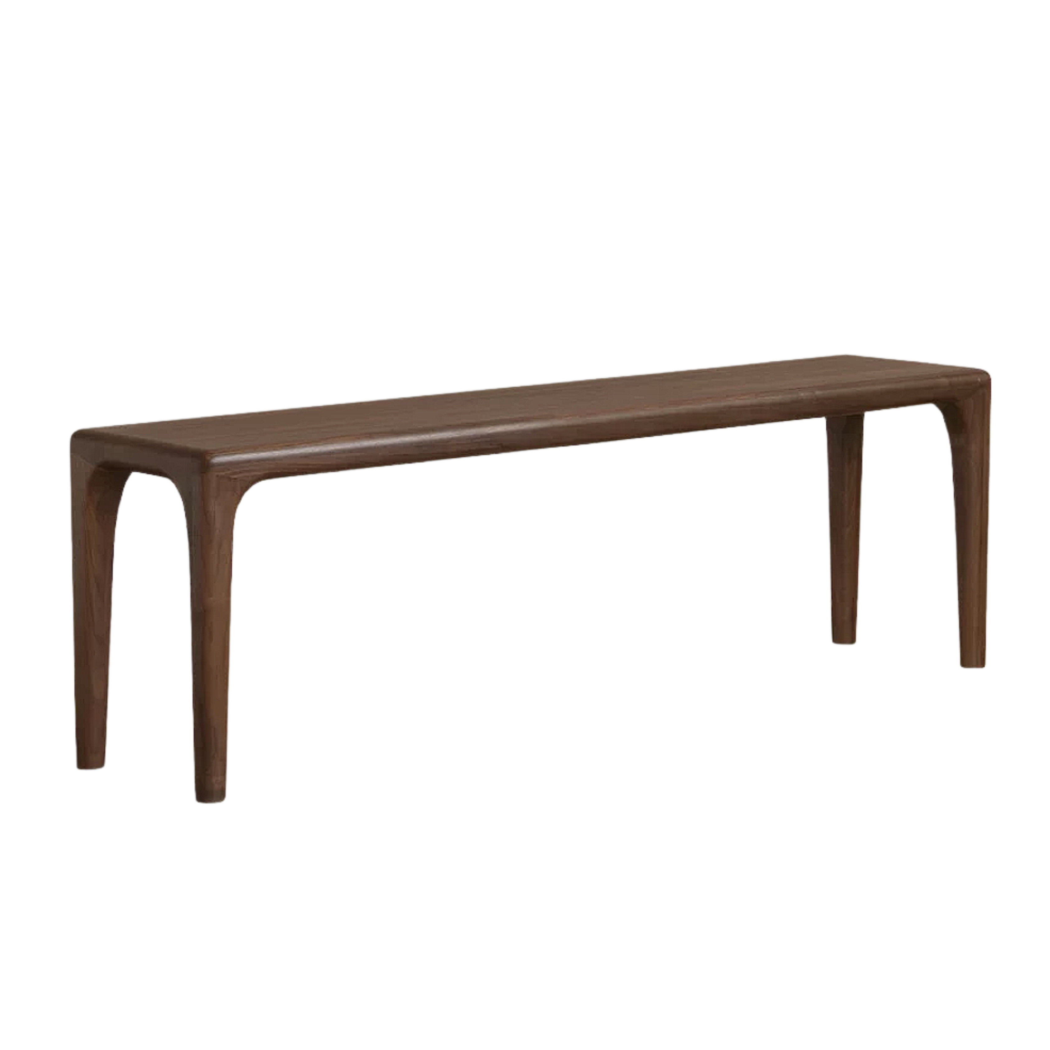 Black Walnut, Ash, Golden Pearwood Solid Wood Dining Bench with Rounded Tapered Legs