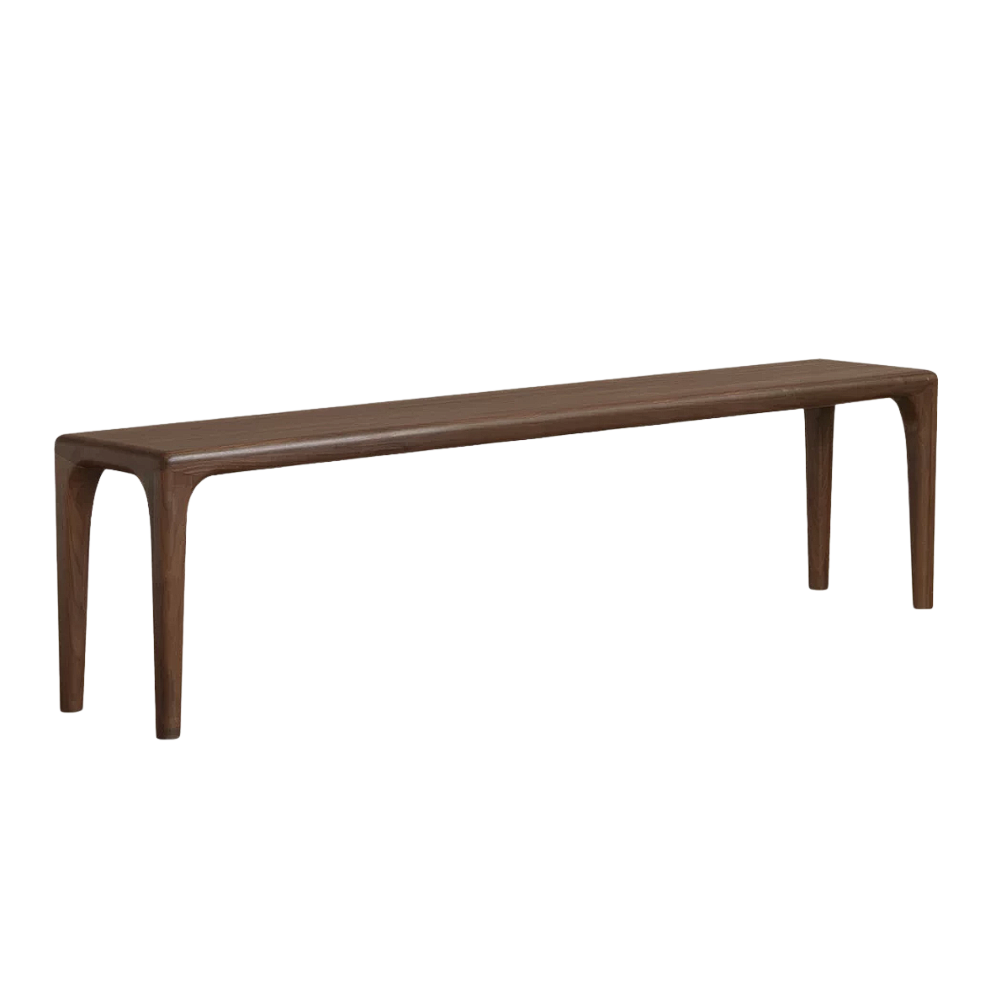 Black Walnut, Ash, Golden Pearwood Solid Wood Dining Bench with Rounded Tapered Legs