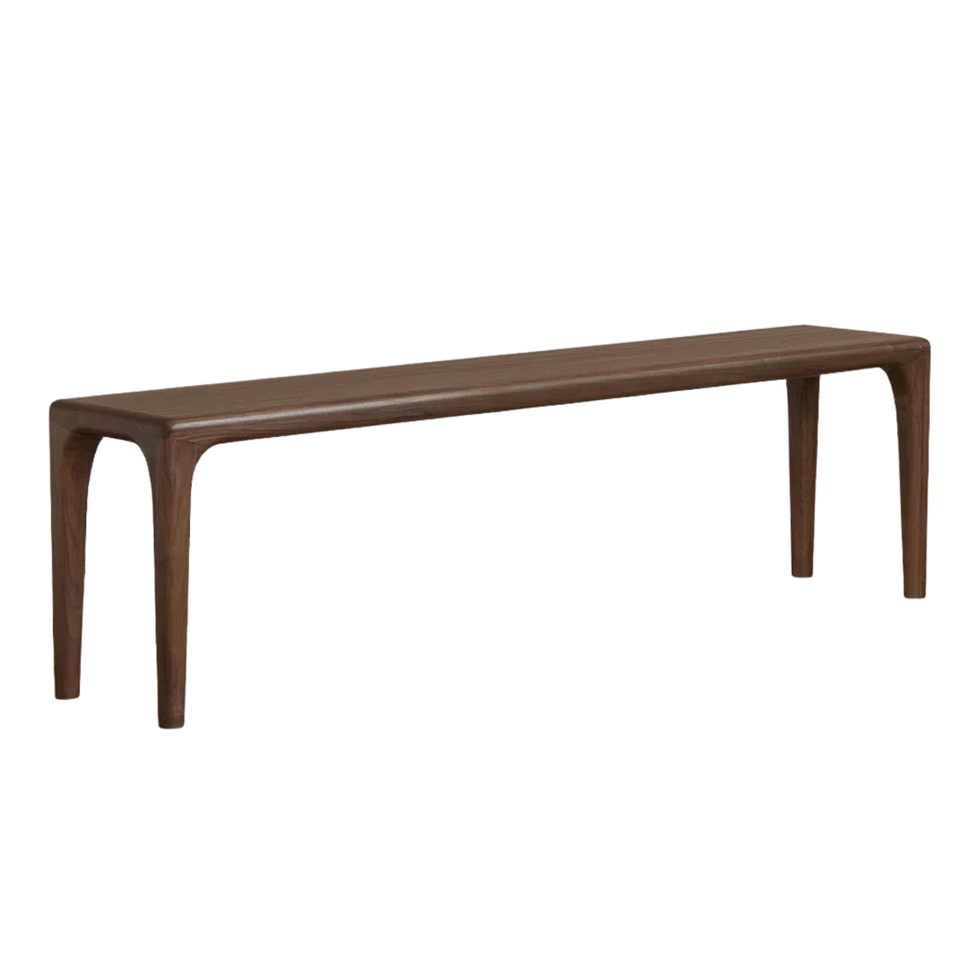 Black Walnut, Ash, Golden Pearwood Solid Wood Dining Bench with Rounded Tapered Legs