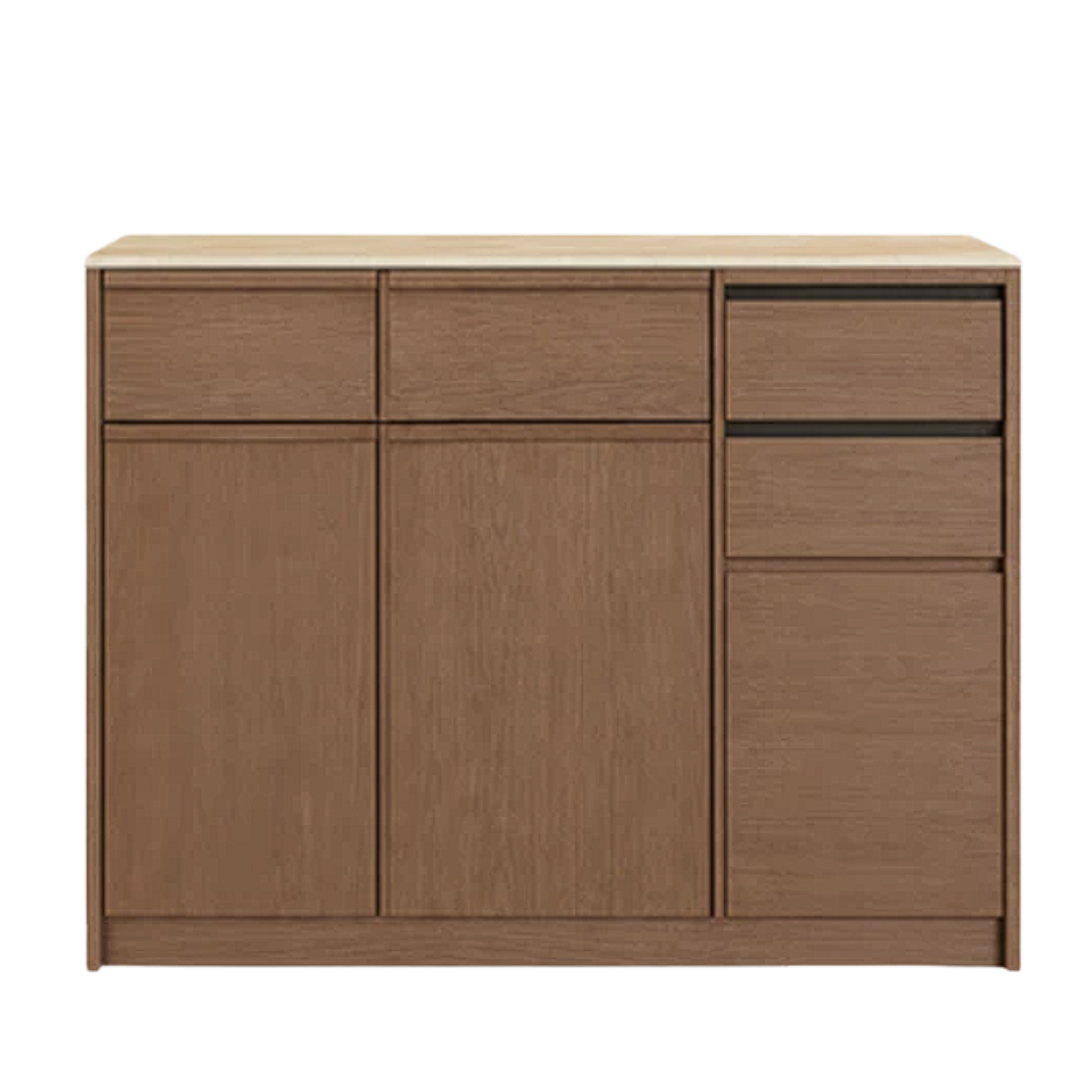 Black Walnut, Sandalwood, Ash Solid Wood Dining Cabinet Antique Style Rock Board
