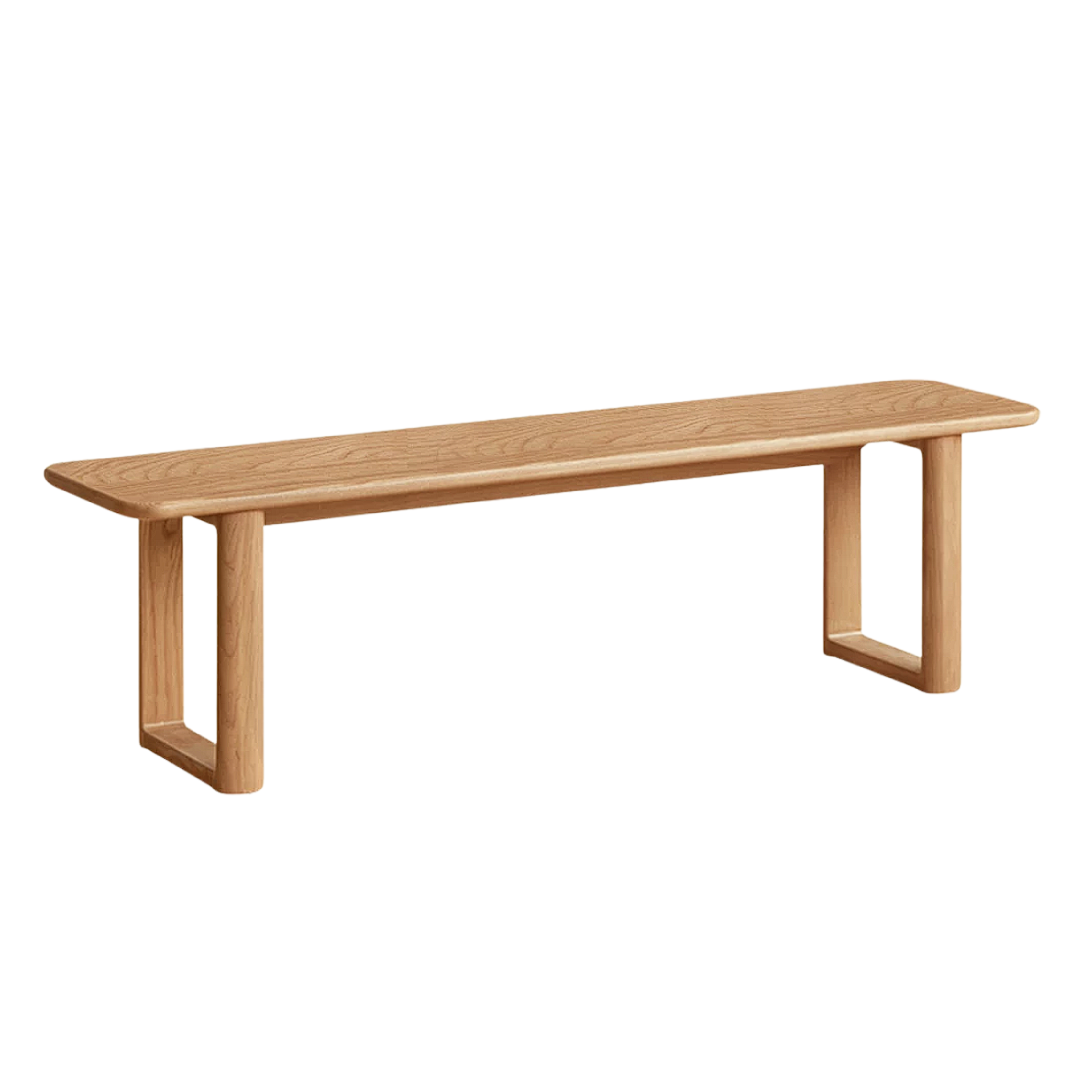 Oak, Ash, Cherry Wood Solid Wood Long Bench with Modern Minimalist Design