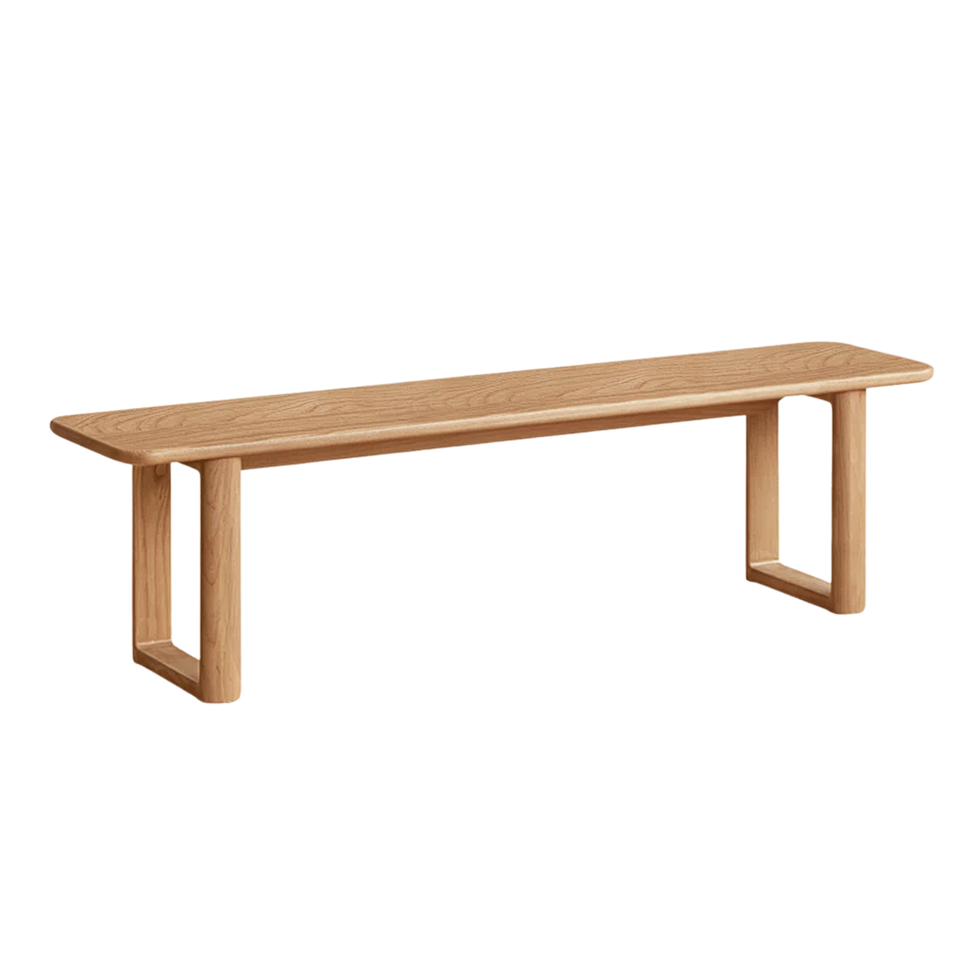 Oak, Ash, Cherry Wood Solid Wood Long Bench with Modern Minimalist Design