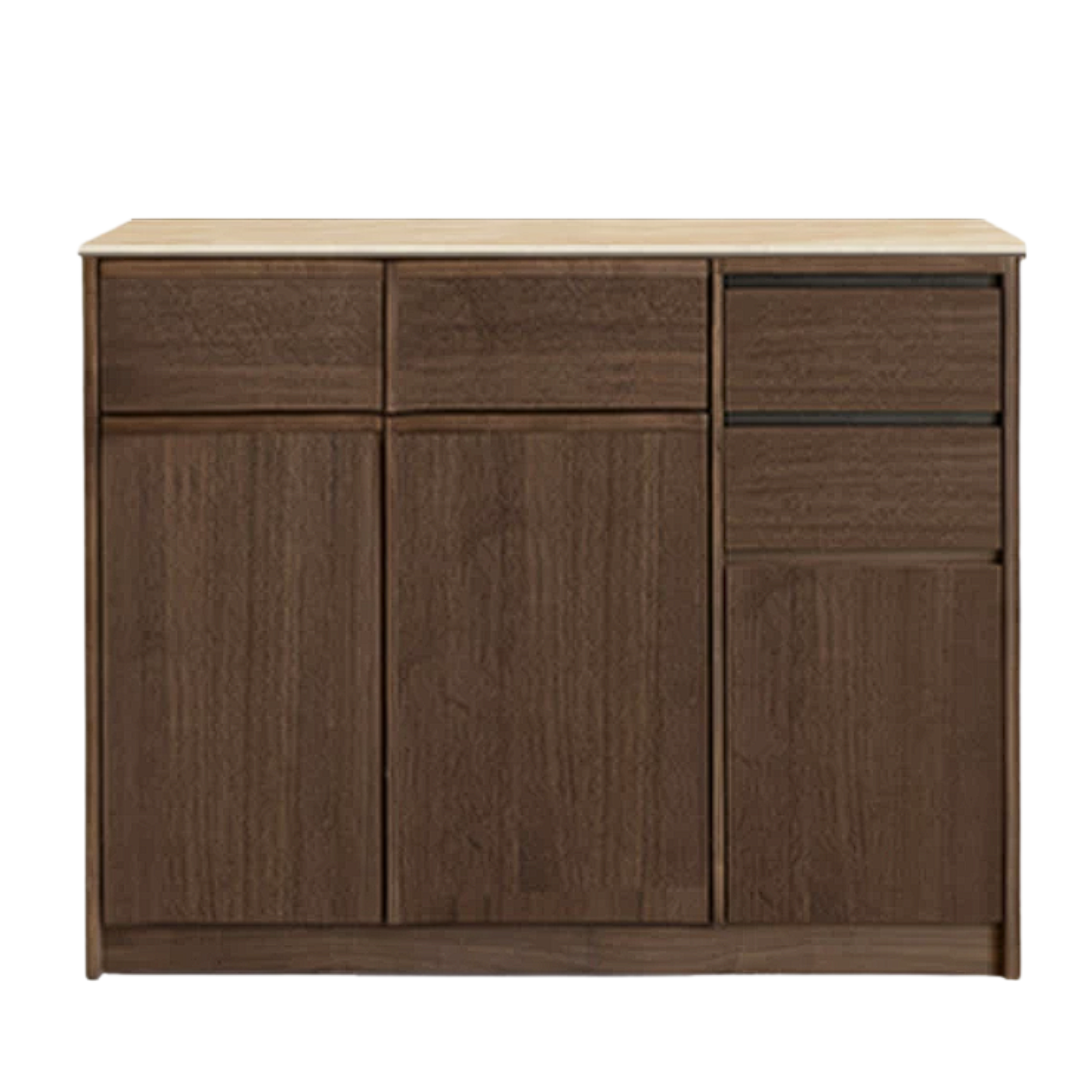 Black Walnut, Sandalwood, Ash Solid Wood Dining Cabinet Antique Style Rock Board