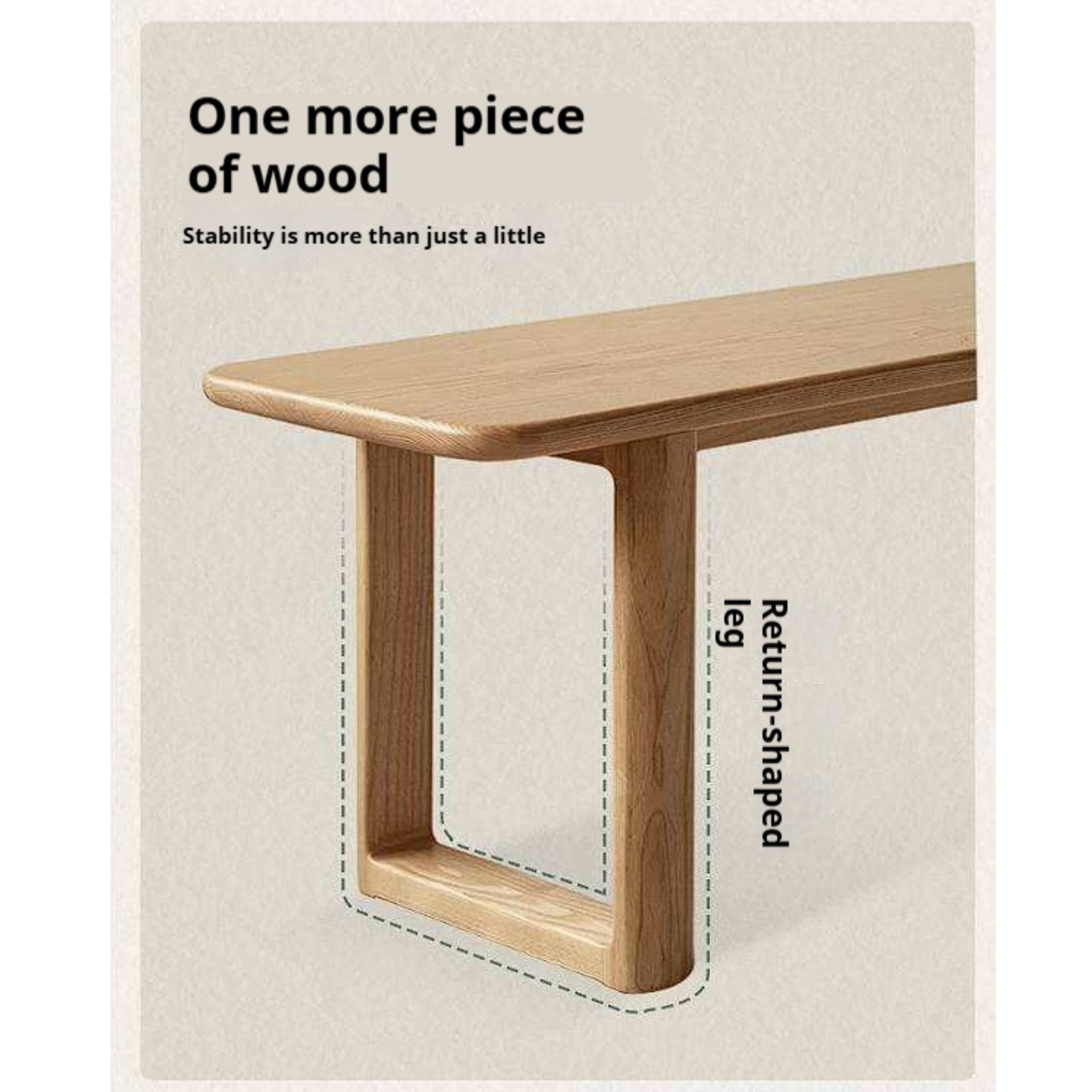 Oak, Ash, Cherry Wood Solid Wood Long Bench with Modern Minimalist Design