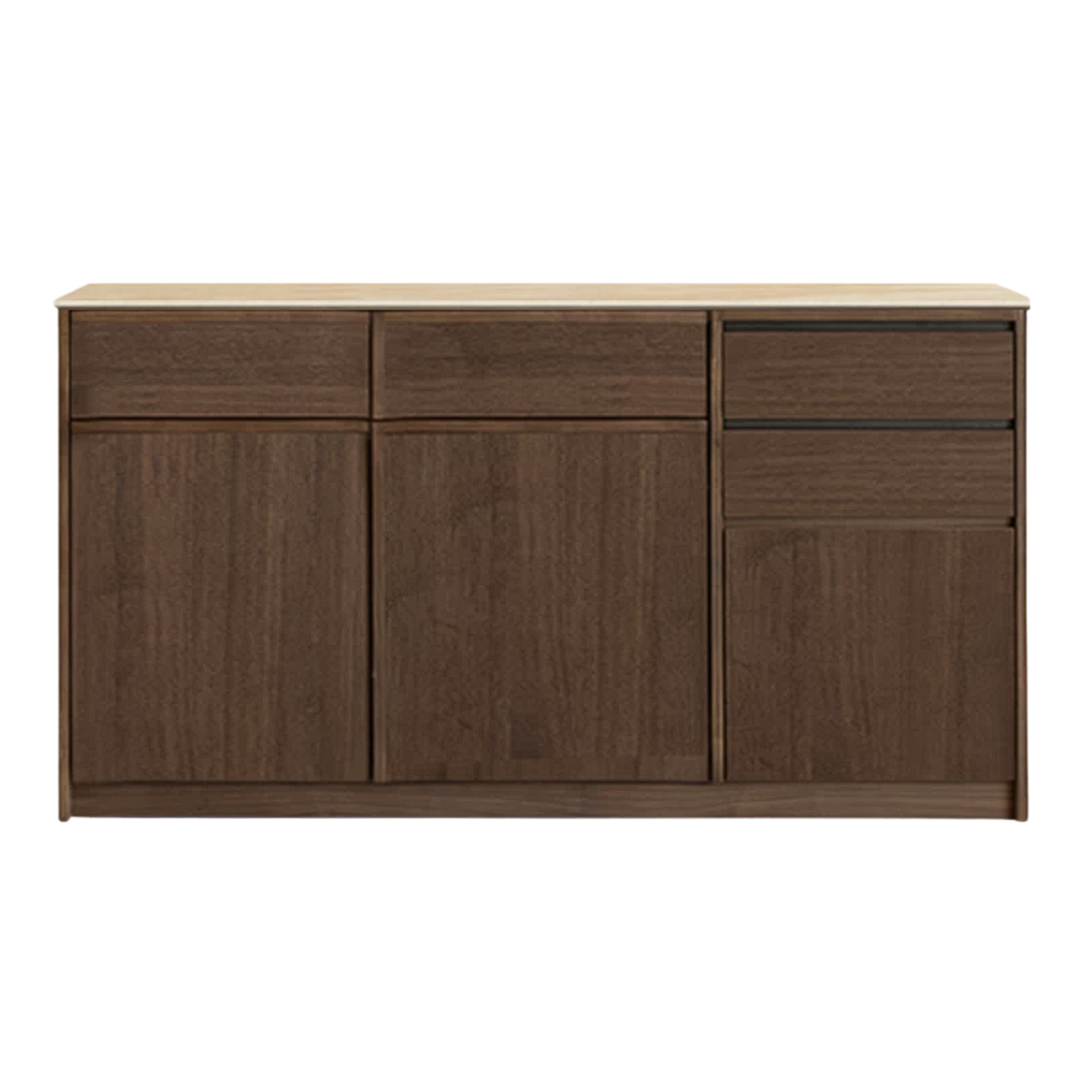 Black Walnut, Sandalwood, Ash Solid Wood Dining Cabinet Antique Style Rock Board