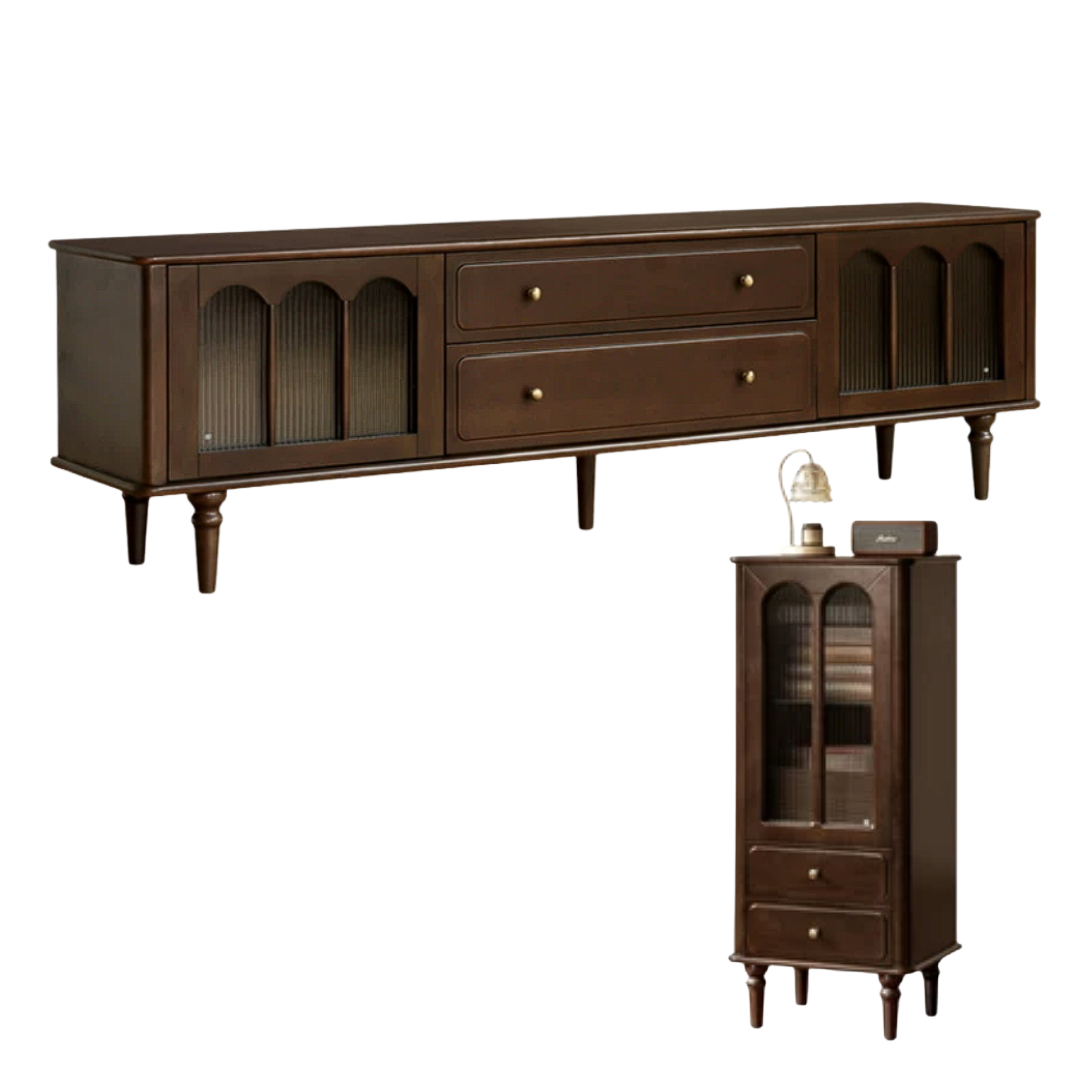 Poplar Solid Wood American Style TV Cabinet