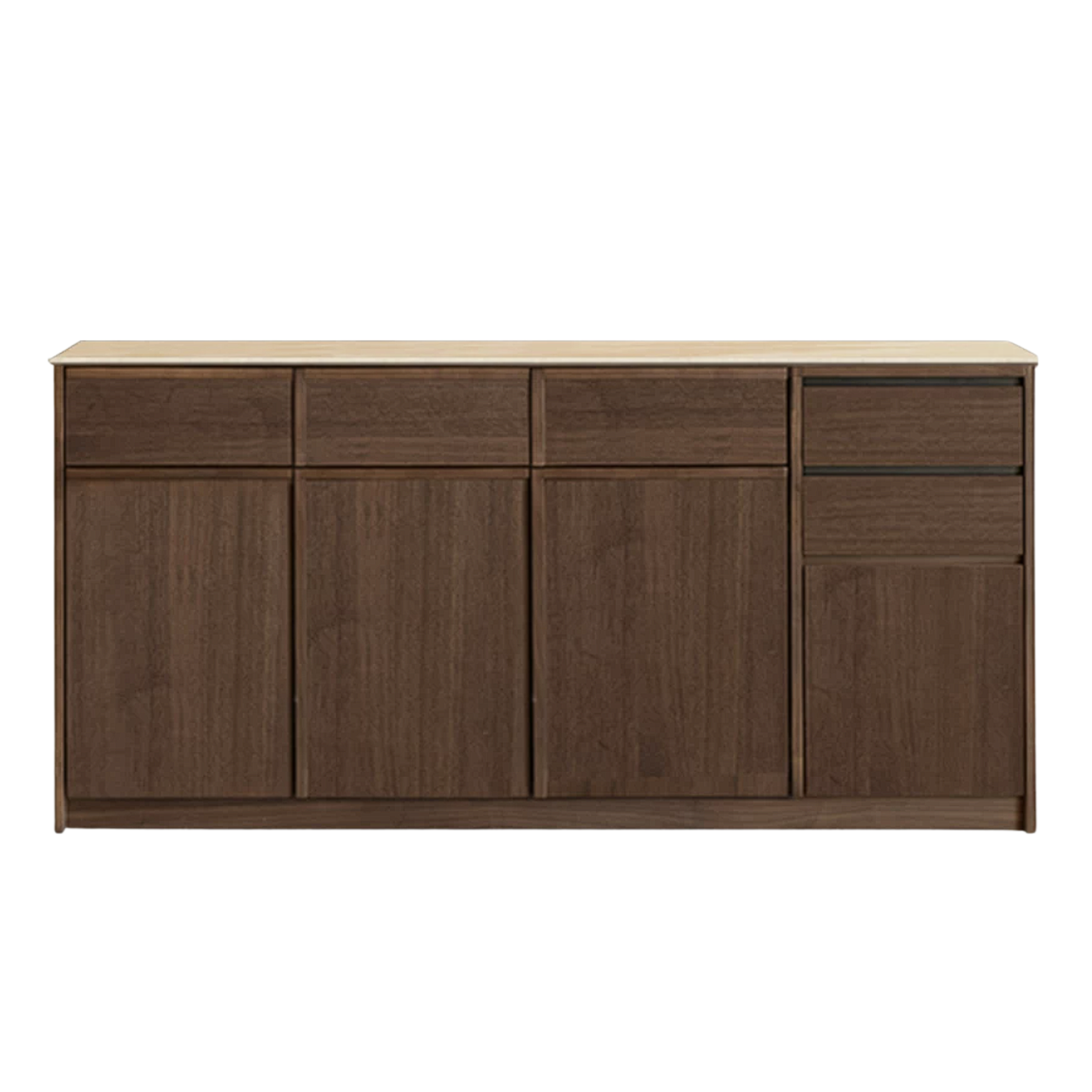 Black Walnut, Sandalwood, Ash Solid Wood Dining Cabinet Antique Style Rock Board