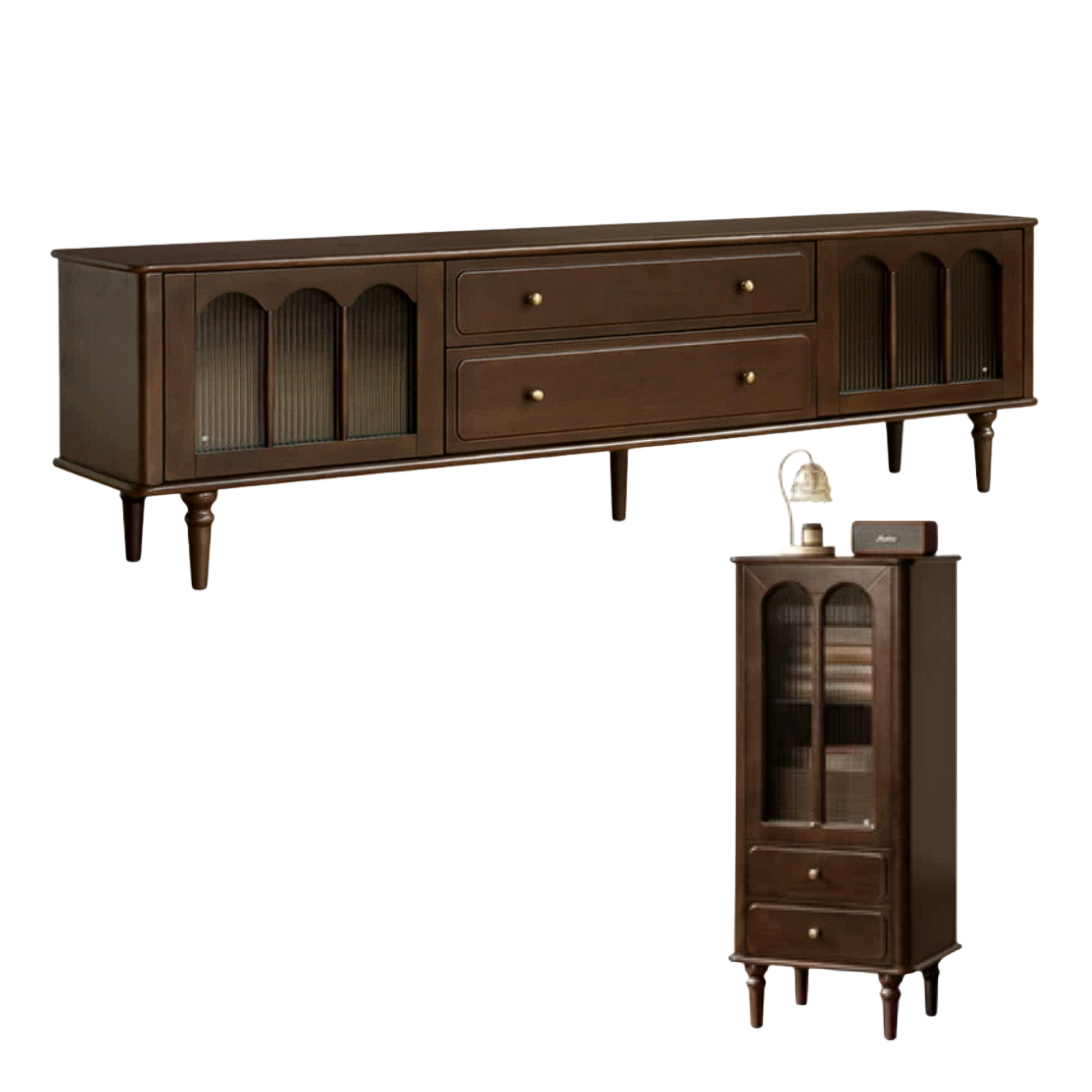 Poplar Solid Wood American Style TV Cabinet