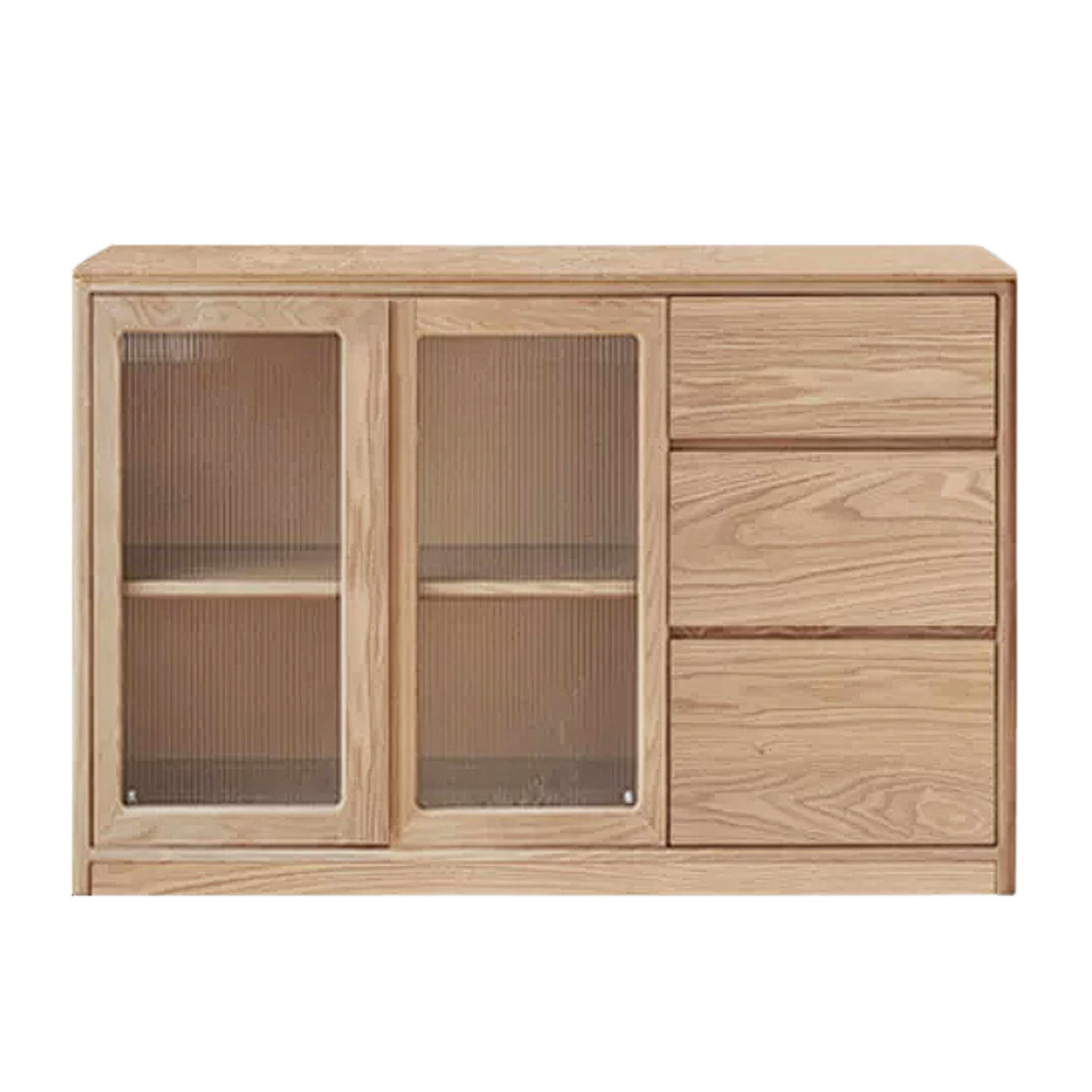 Ash Solid Wood White Wax Rock Plate Sideboard