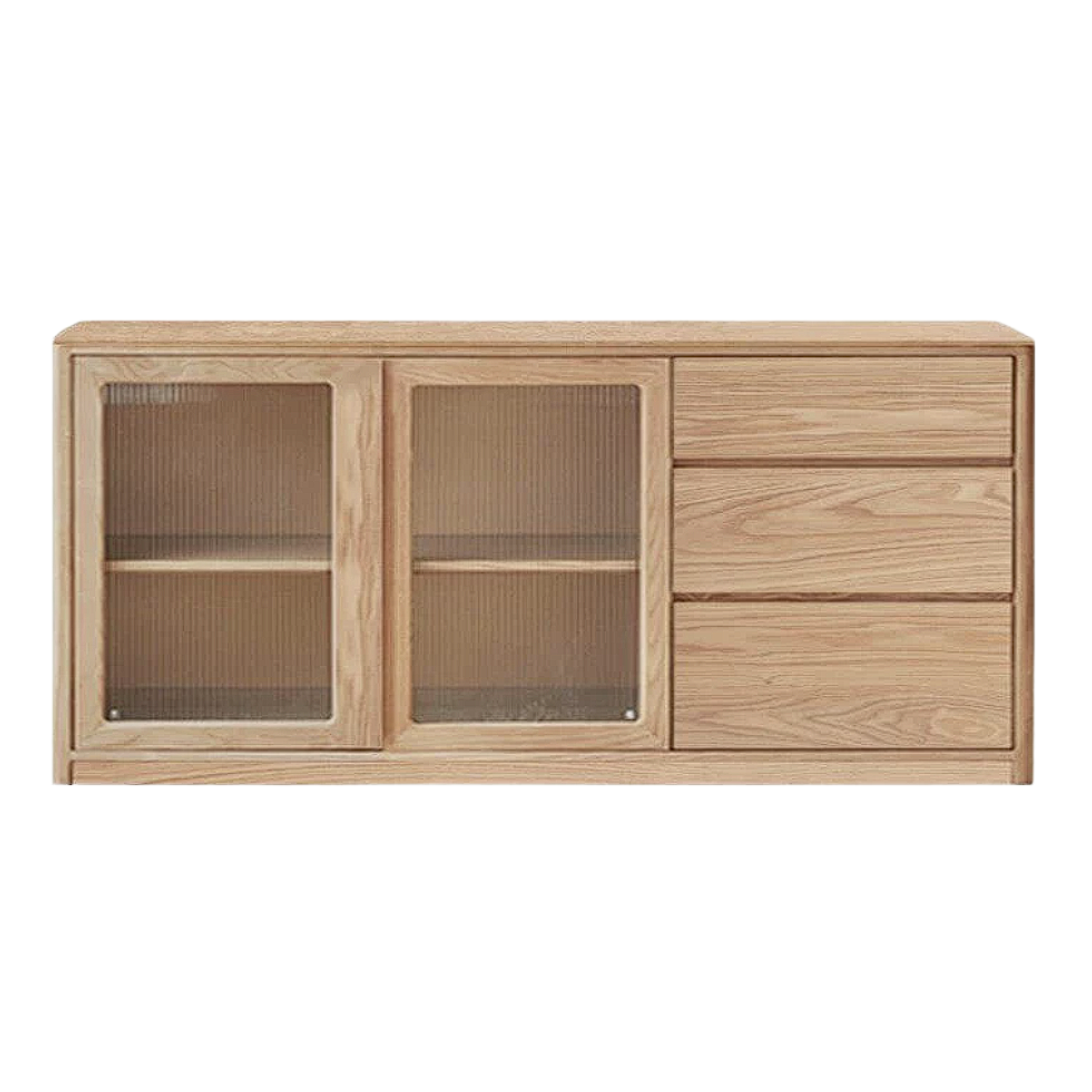 Ash Solid Wood White Wax Rock Plate Sideboard