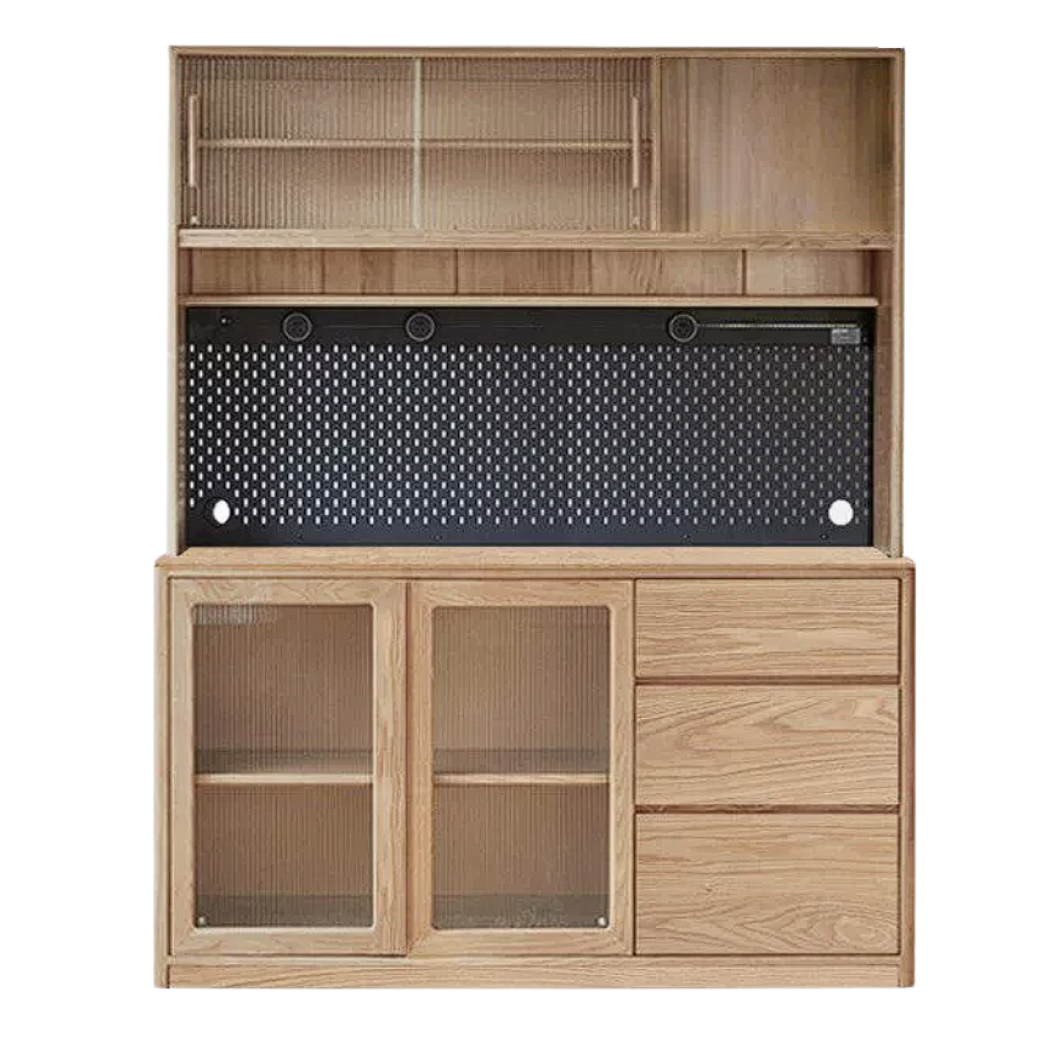 Ash Solid Wood White Wax Rock Plate Sideboard