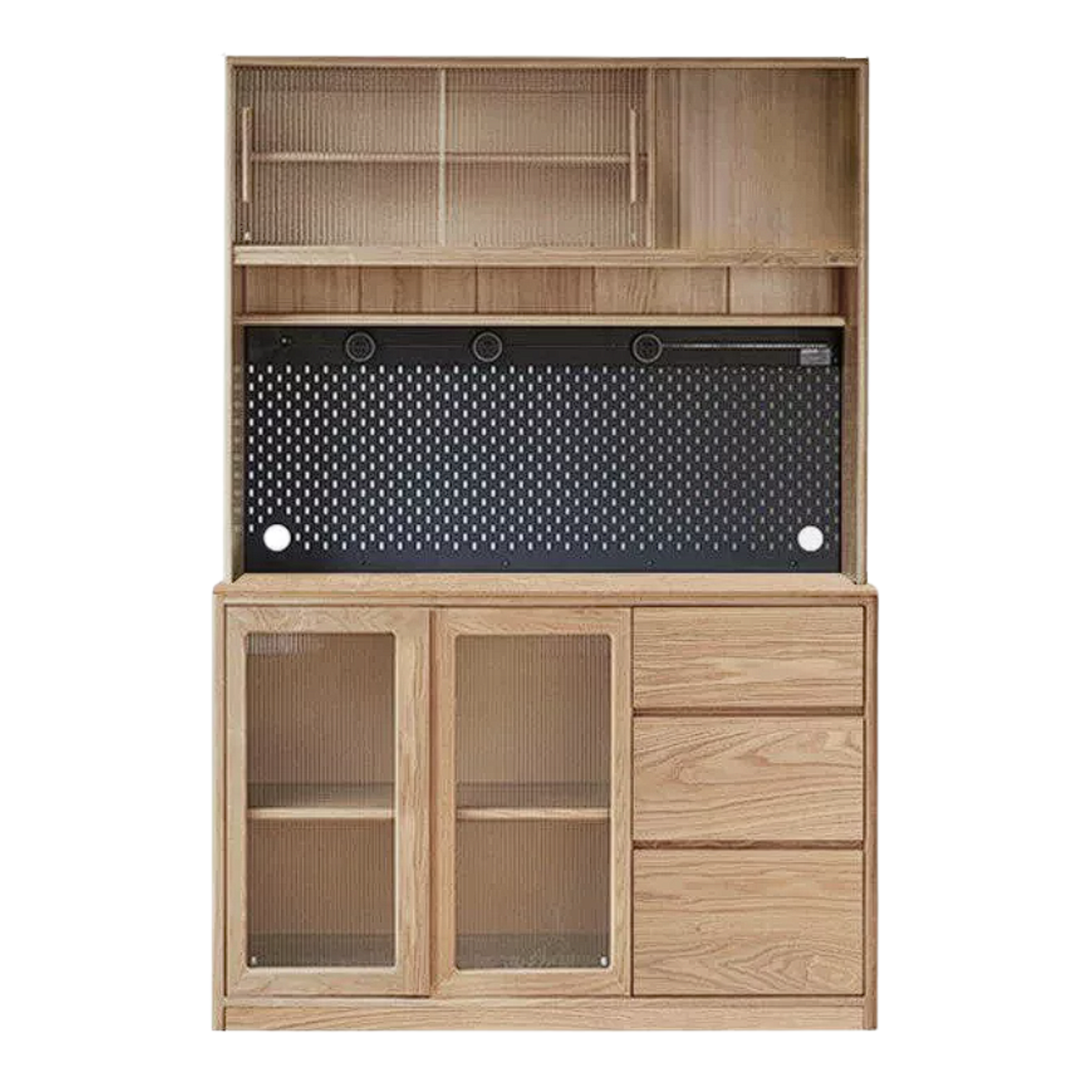 Ash Solid Wood White Wax Rock Plate Sideboard