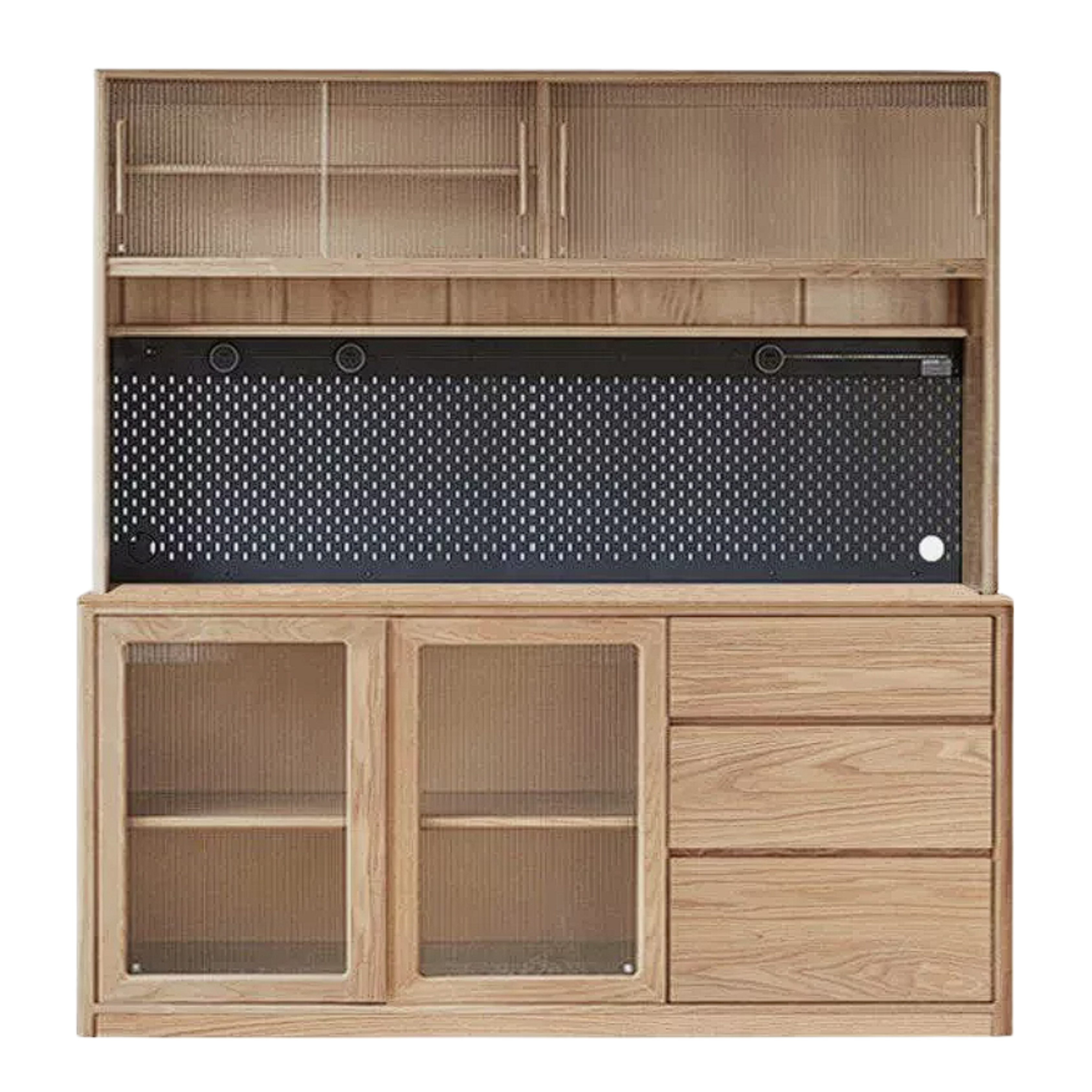 Ash Solid Wood White Wax Rock Plate Sideboard