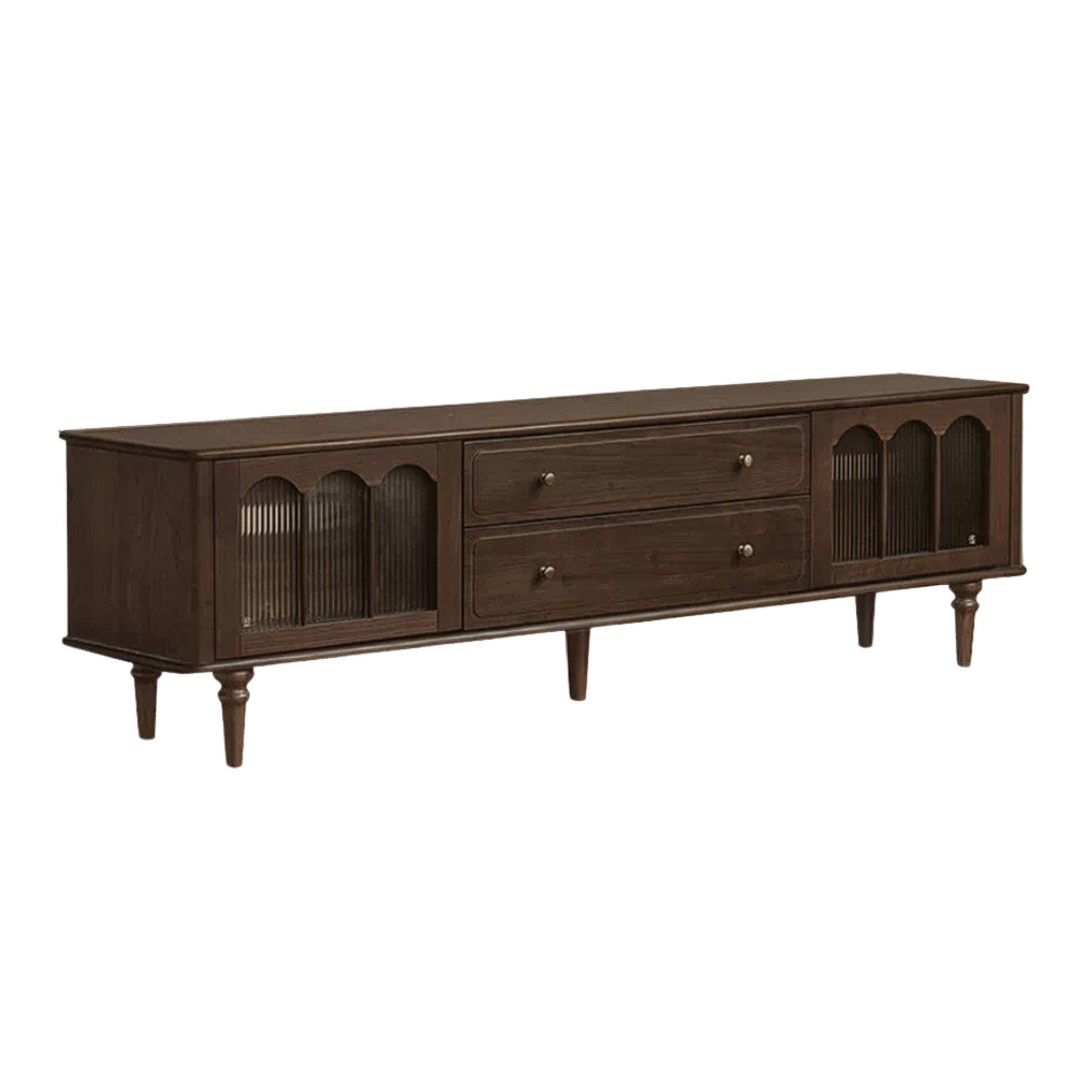 Black Walnut, Peachwood, Ash Solid Wood American Retro TV Cabinet
