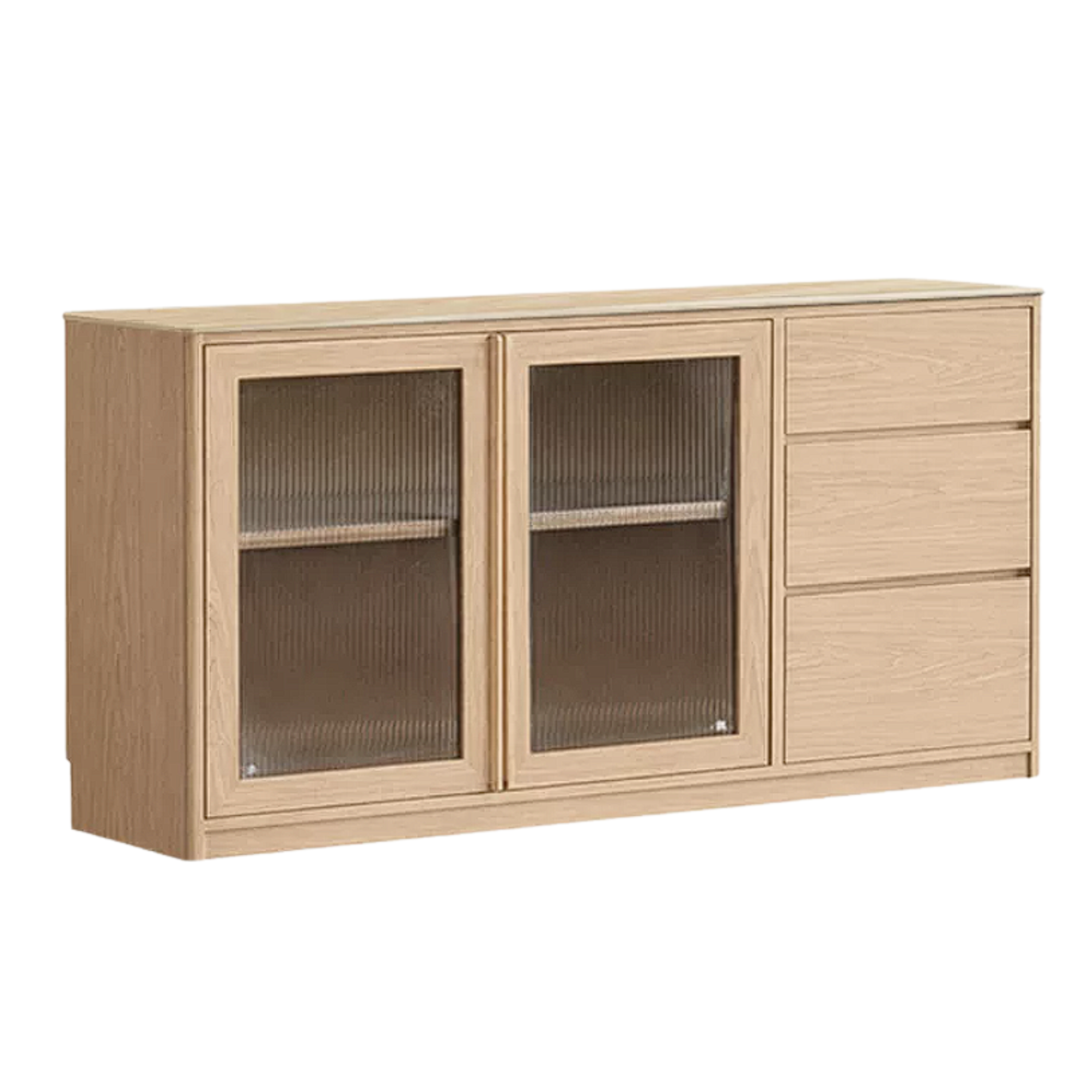 Ash Solid Wood White Wax Rock Plate Sideboard