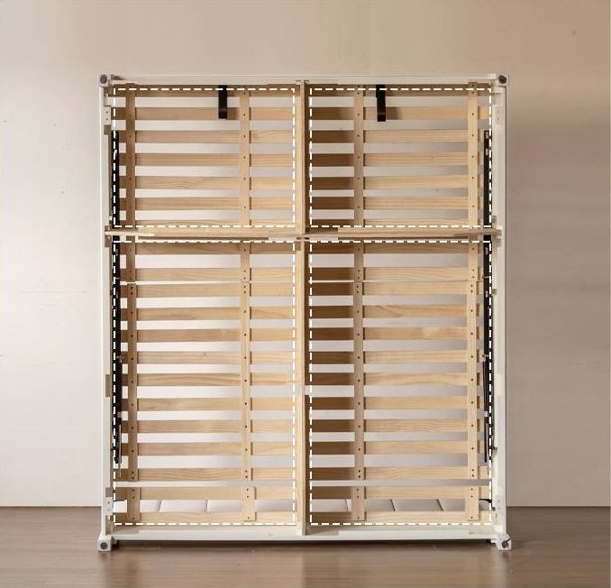 Rubberwood Solid Wood White Large Box Bed American Style