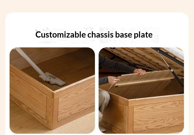 Oak Solid Wood Kids Side-Lift Storage Bed