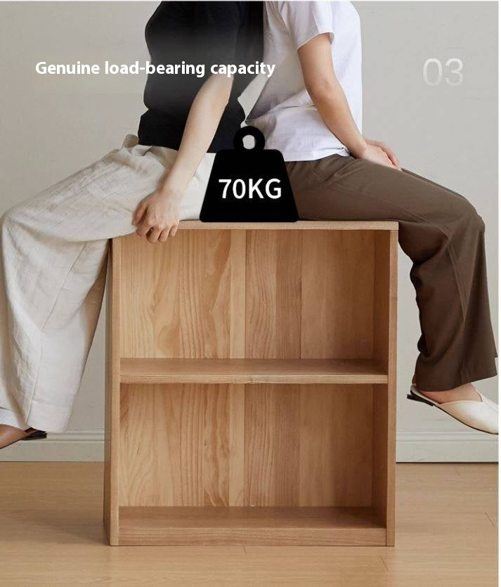 Ash Solid Wood Bookcase Storage Cabinet