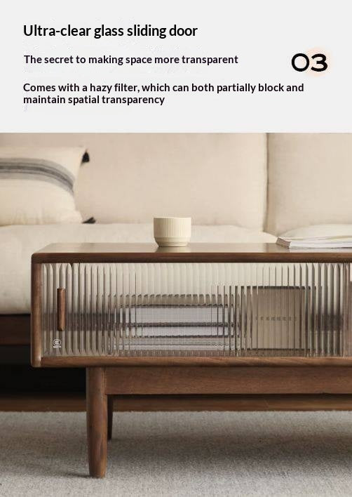 Black Walnut, Oak, Solid Rubberwood Solid Wood Modern Style Coffee Table