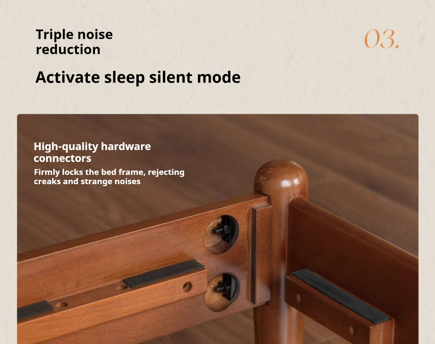 Poplar Solid Wood Bed, French Retro Style Piano Key Bed