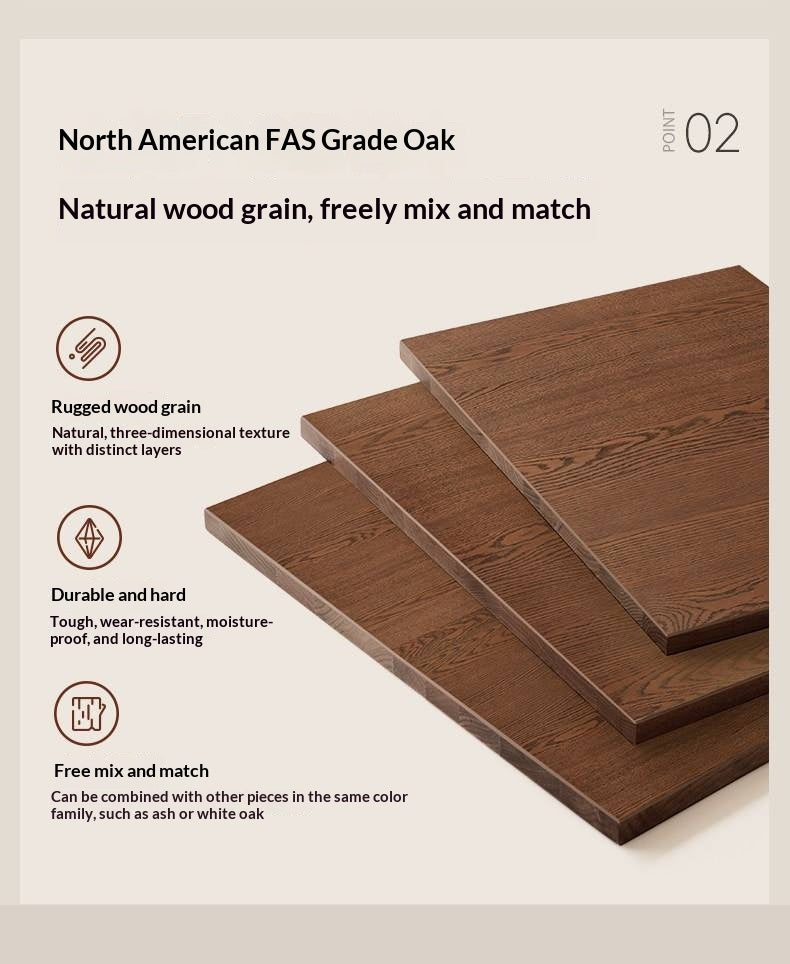 Oak Solid Wood, Solid RubberWood  Modern Style Wardrobe
