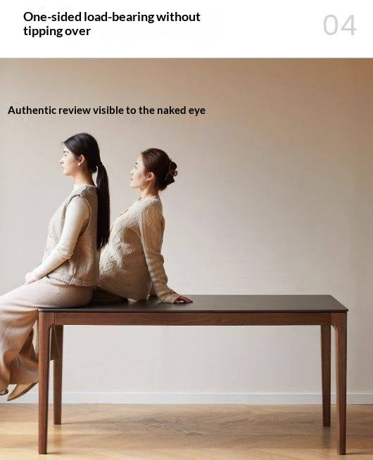 Oak Solid Wood Modern Minimalist Rock Plate Dining Table