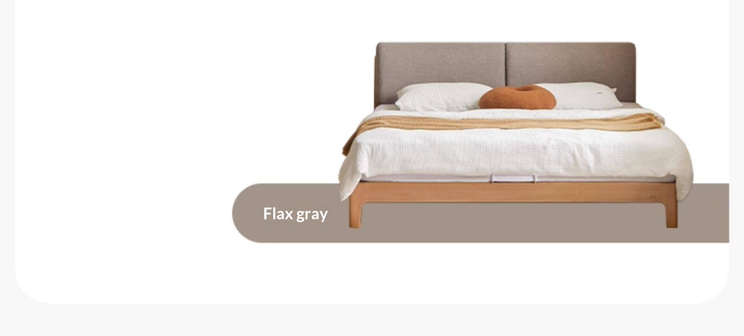 Beech Solid Wood Upholstered King Bed — Soft Headboard with Fabric Upholstery